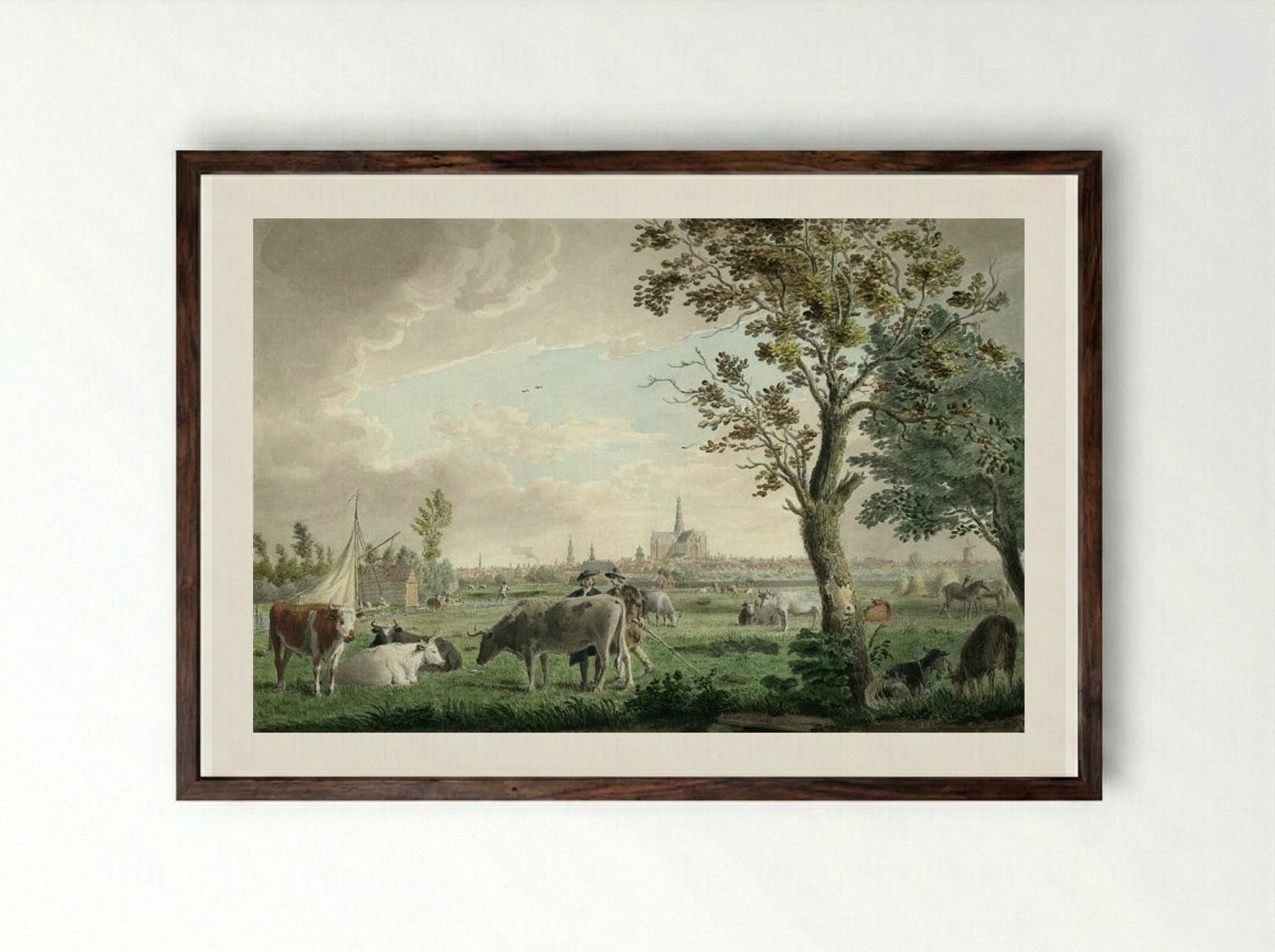 Stadhuis van Haarlem - Cornelis van Noorde - Framed Print Dark Wood