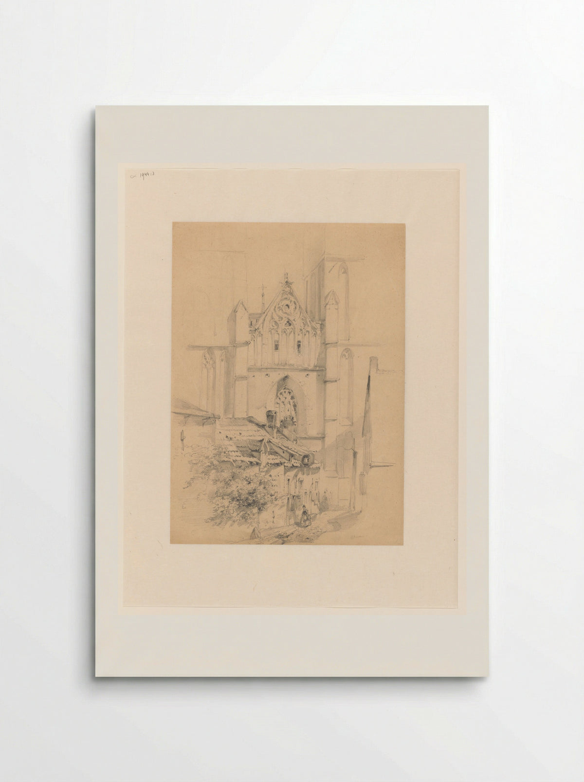 Stadsgezicht met kerk en straatje - Kasparus Karsen - Poster