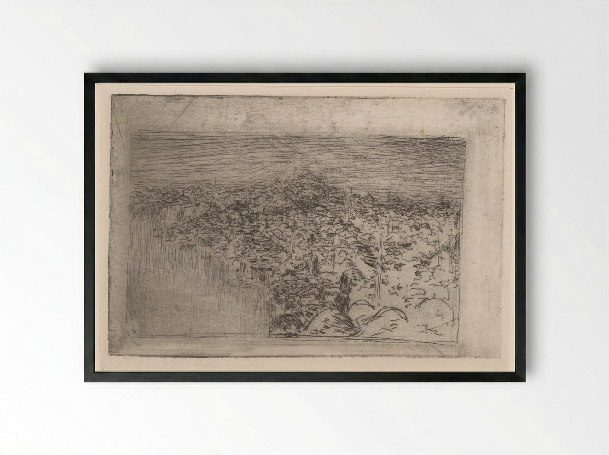 Stadsgezicht op Constantinopel - Marius Bauer - Framed Print Black