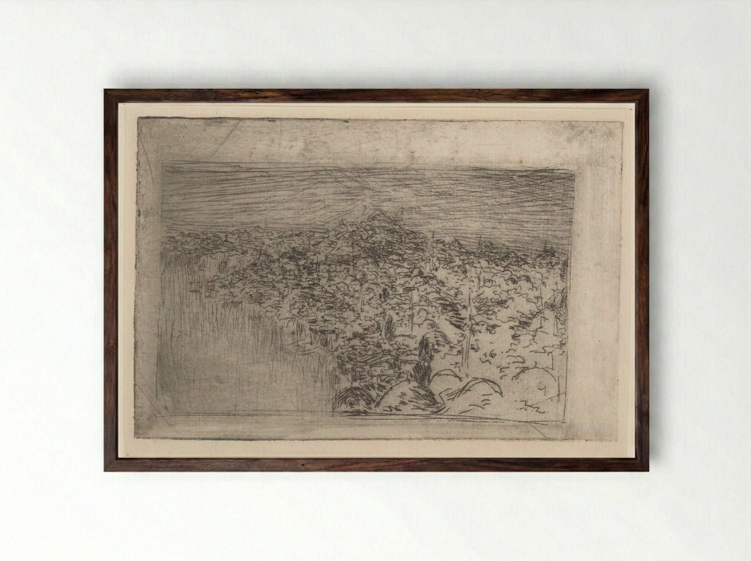 Stadsgezicht op Constantinopel - Marius Bauer - Framed Print Dark Wood