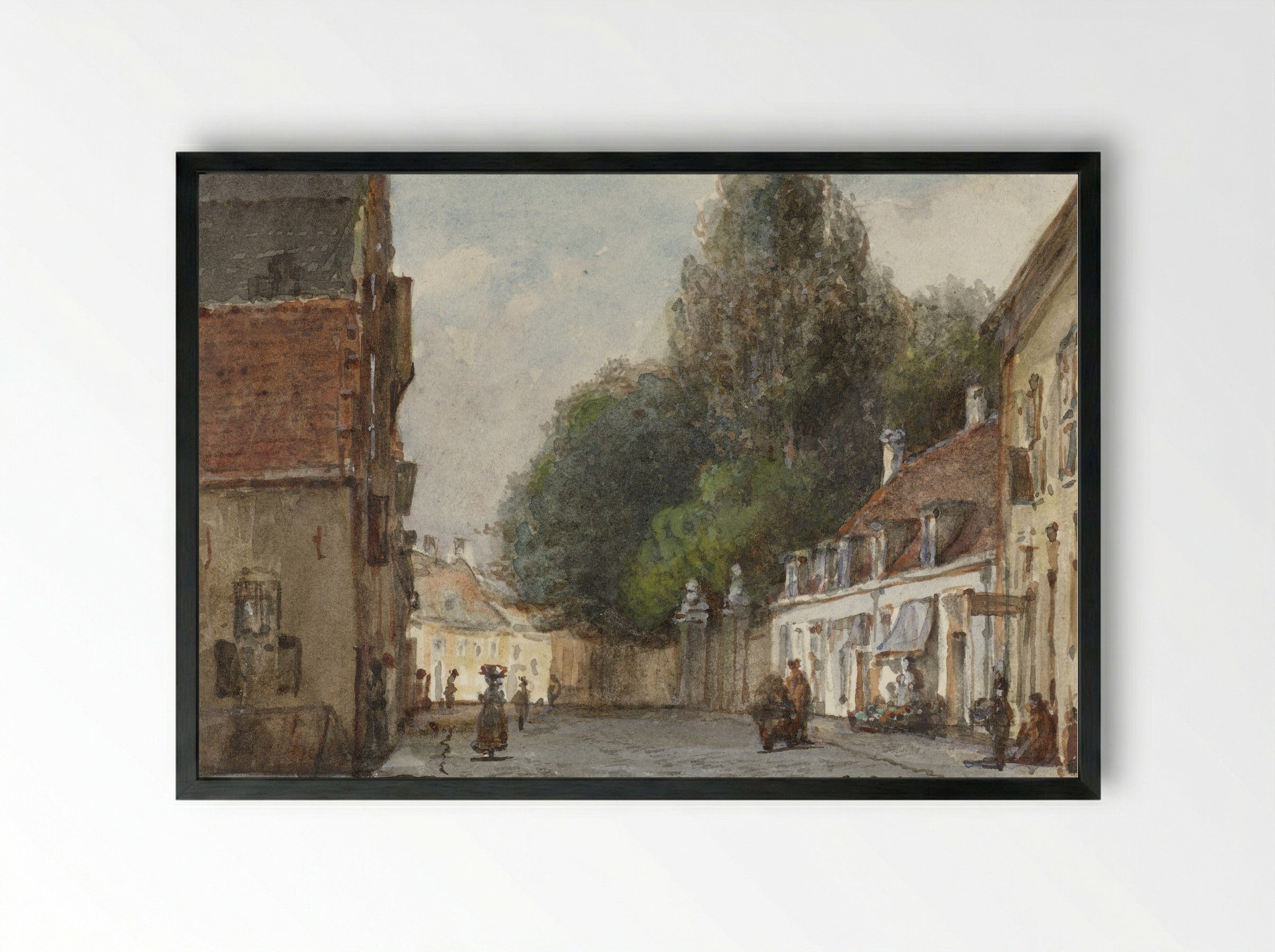 Stadsgezicht - Carel Jacobus Behr - Framed Print Black