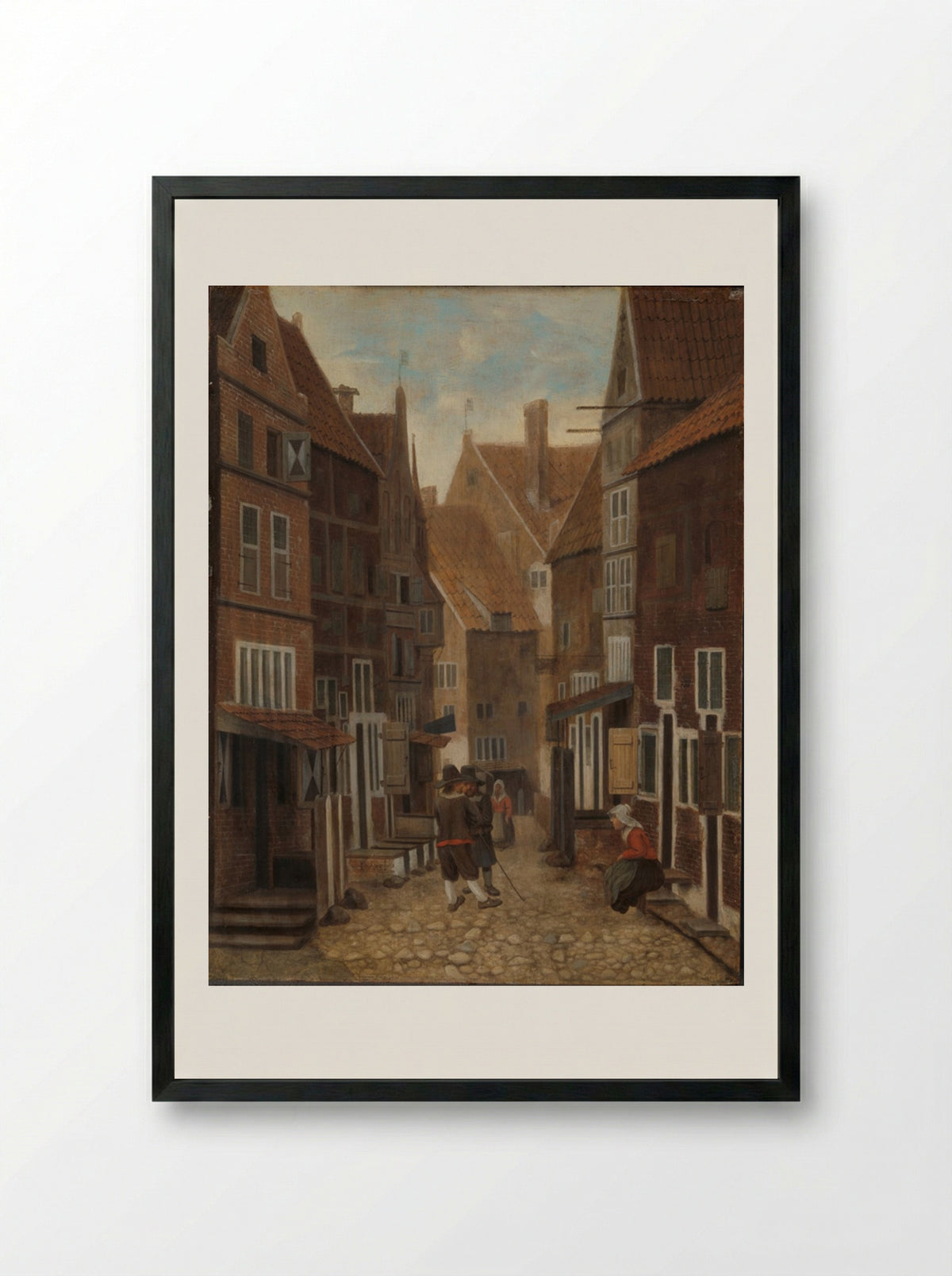 Stadsgezicht - Jacob Vrel - Framed Print Black
