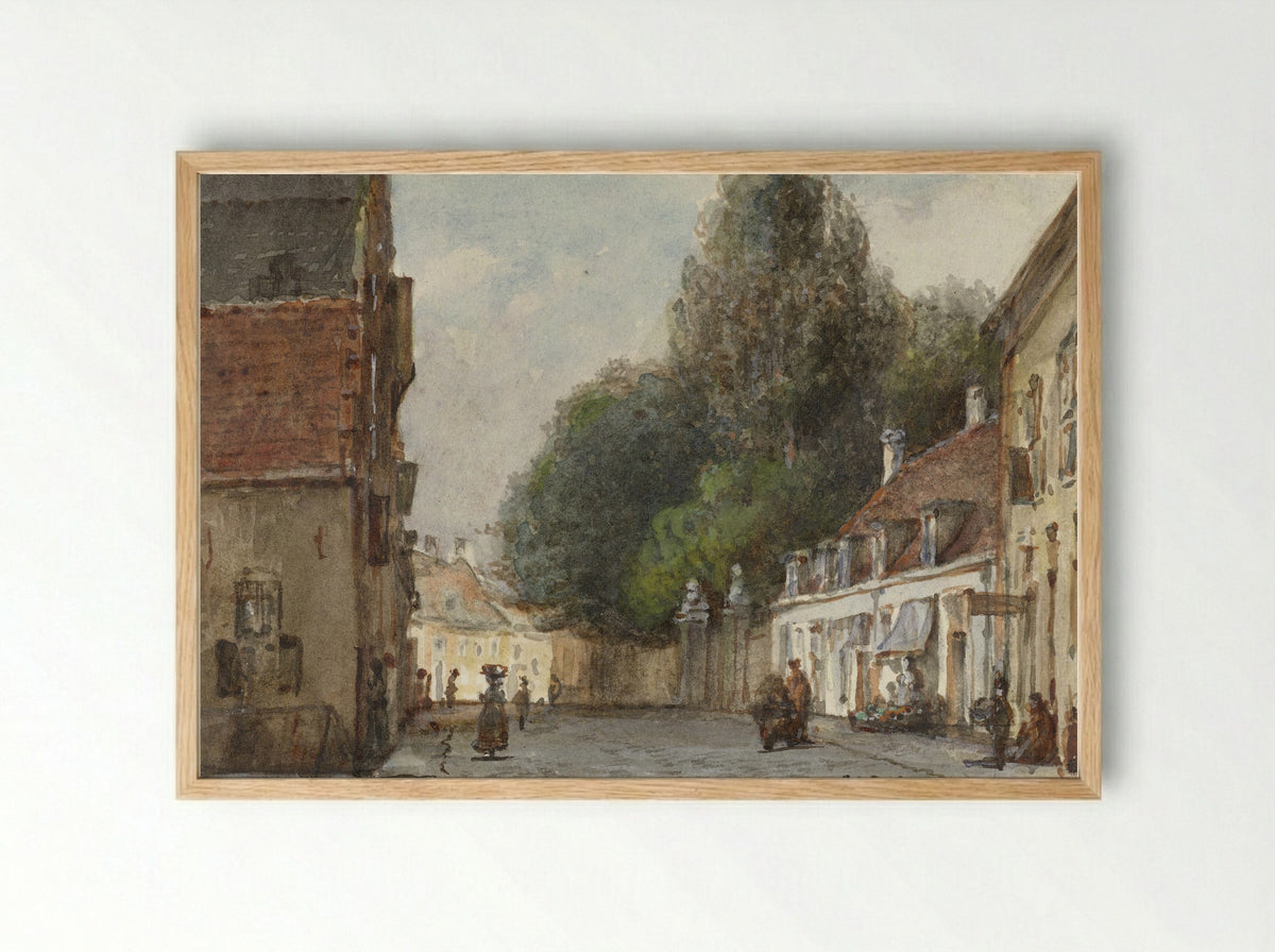 Stadsgezicht - Carel Jacobus Behr - Framed Print Wood