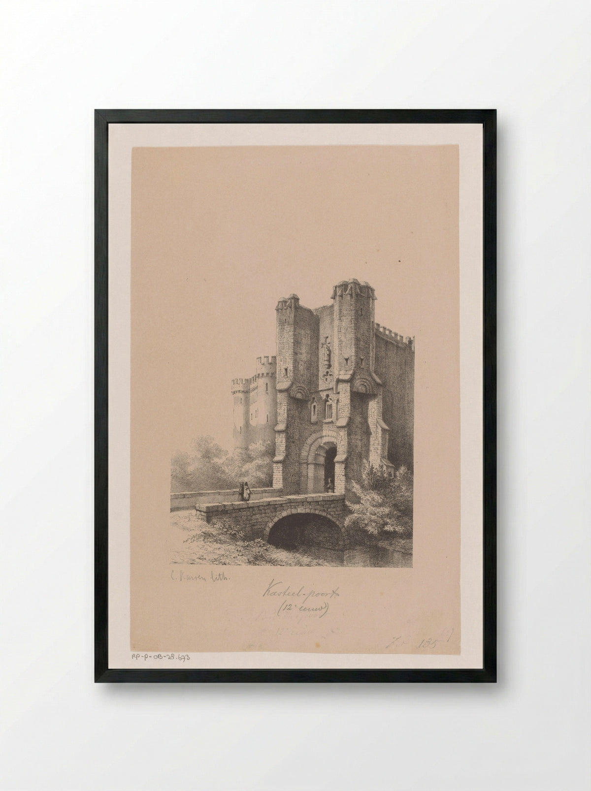 Stadspoort in de dertiende eeuw - Kasparus Karsen - Framed Print Black