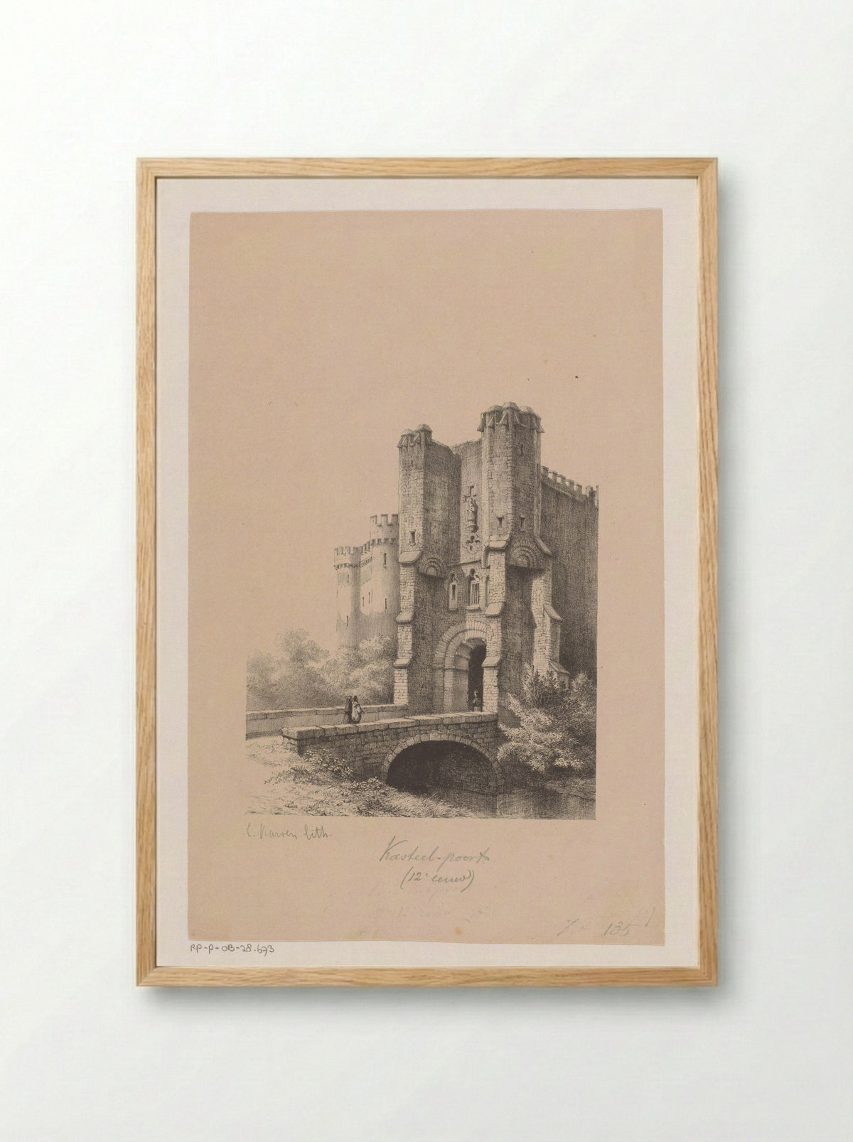 Stadspoort in de dertiende eeuw - Kasparus Karsen - Framed Print Wood