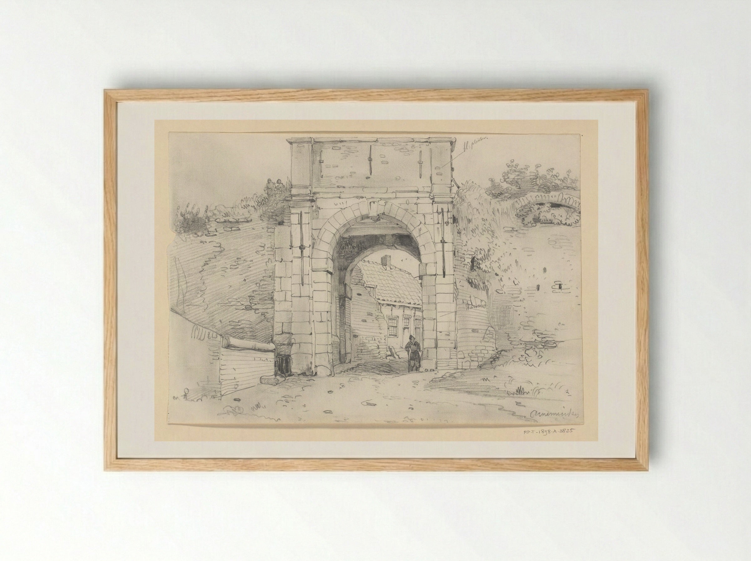Stadspoort te Arnemuiden - Willem Anthonie van Deventer - Framed Print Wood