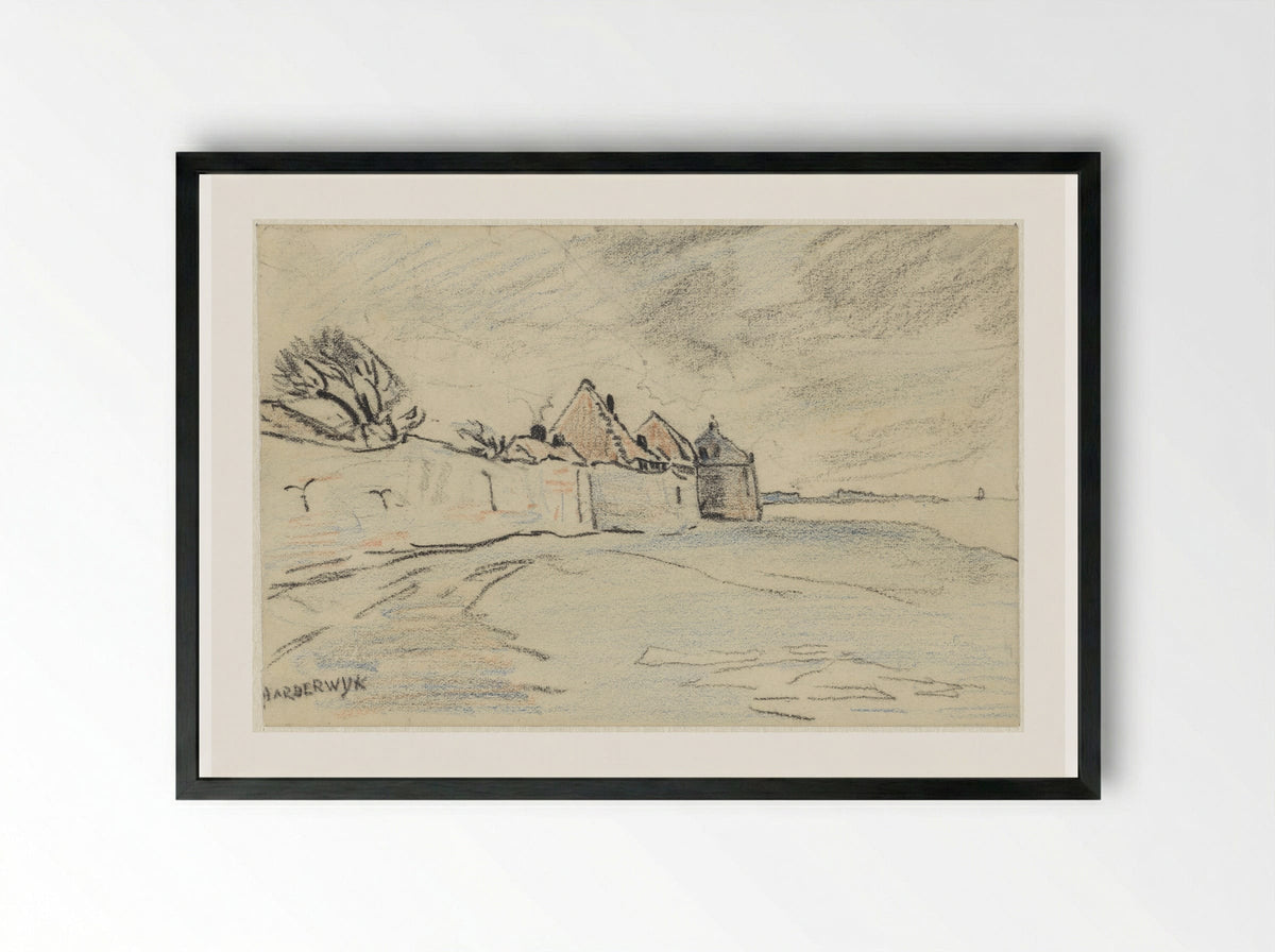 Stadswallen van Harderwijk - Adolf le Comte - Framed Print Black