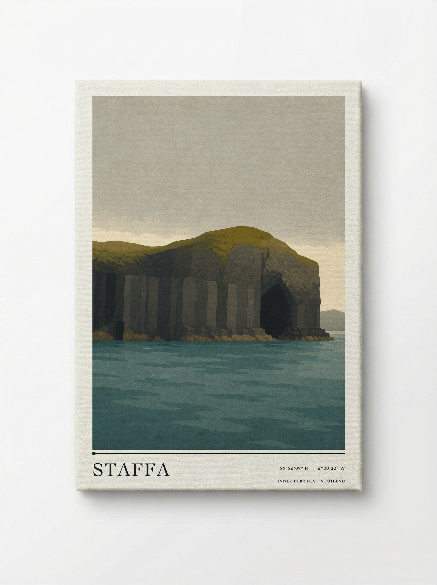 Staffa Travel Poster Artwork - Canvas