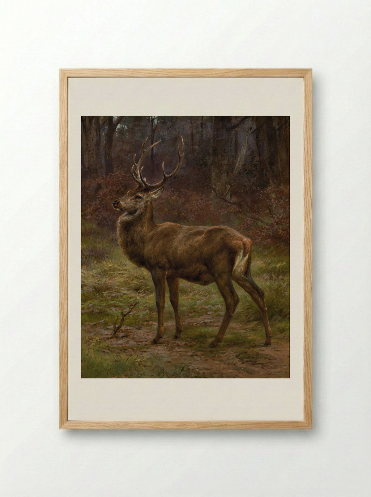 Stag in an Autumn Landscape - Rosa Bonheur - Framed Print Wood
