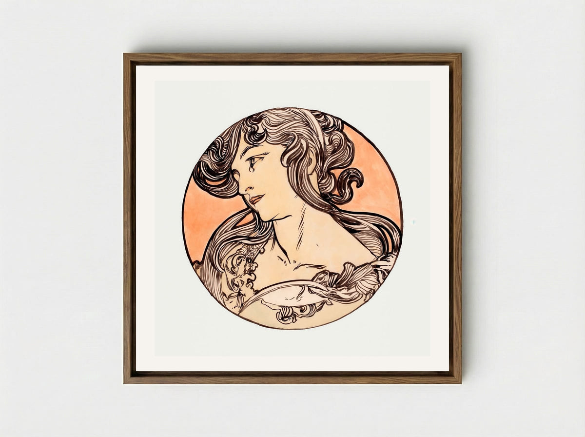 Stained Glass Window Design for Fouquet Boutique - Alphonse Mucha - Framed Canvas Wood