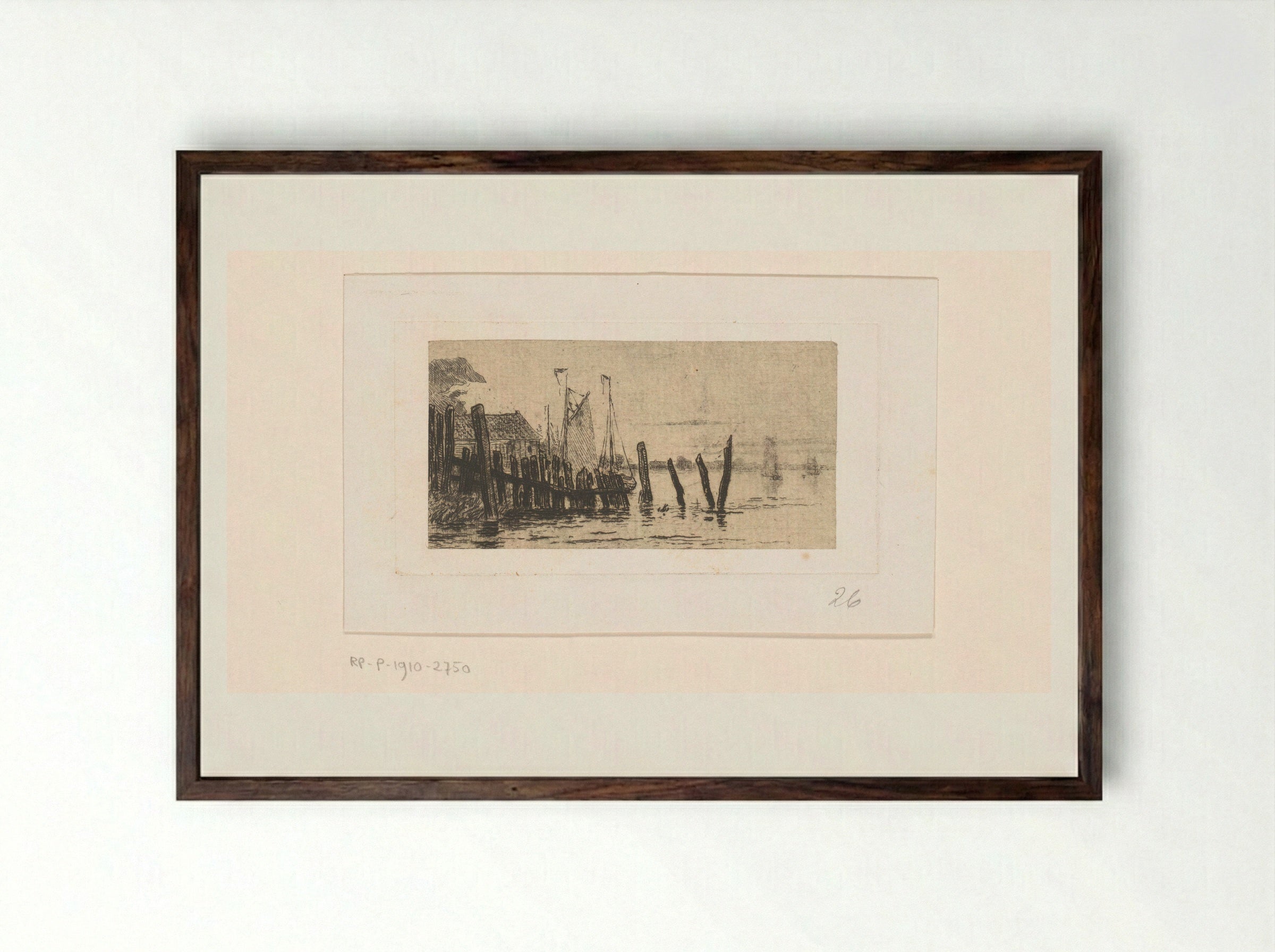 Staketsel bij Burcht aan de Schelde - Carel Nicolaas Storm van 's-Gravesande - Framed Print Dark Wood