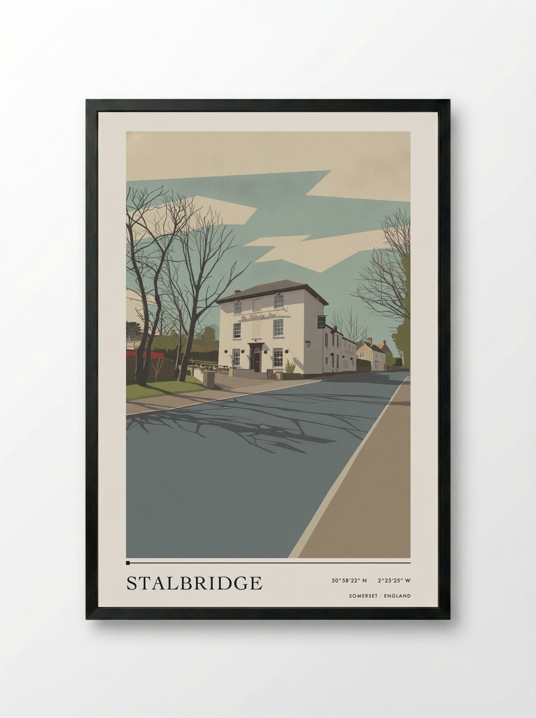 Stalbridge Somerset England Travel Poster - Framed Print Black