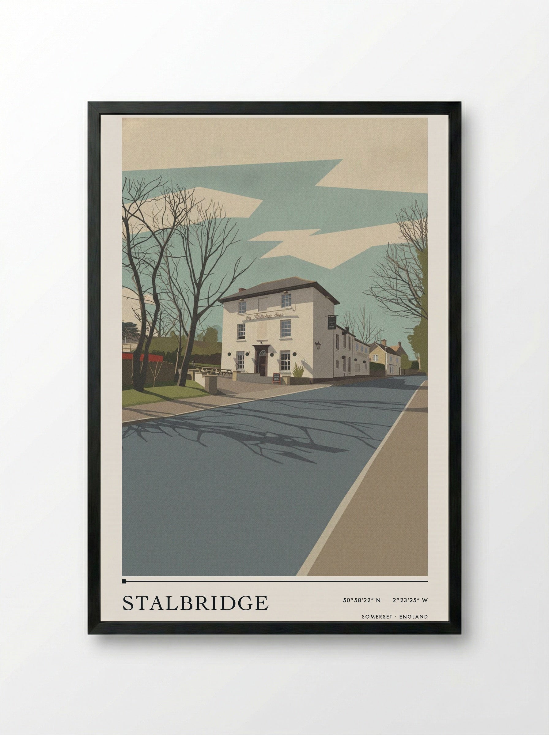 Stalbridge Somerset England Travel Poster - Framed Print Black