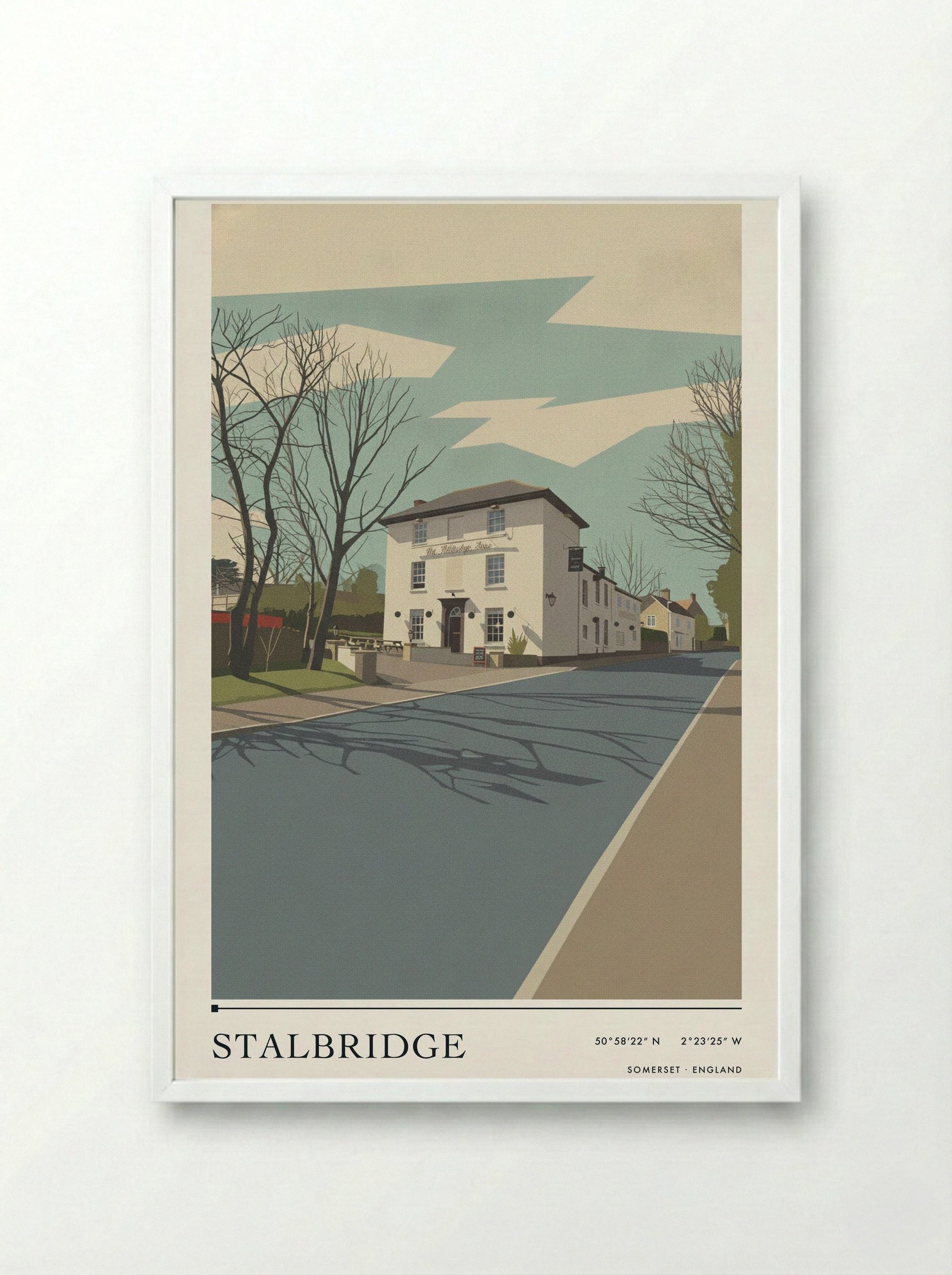 Stalbridge Somerset England Travel Poster - Framed Print White