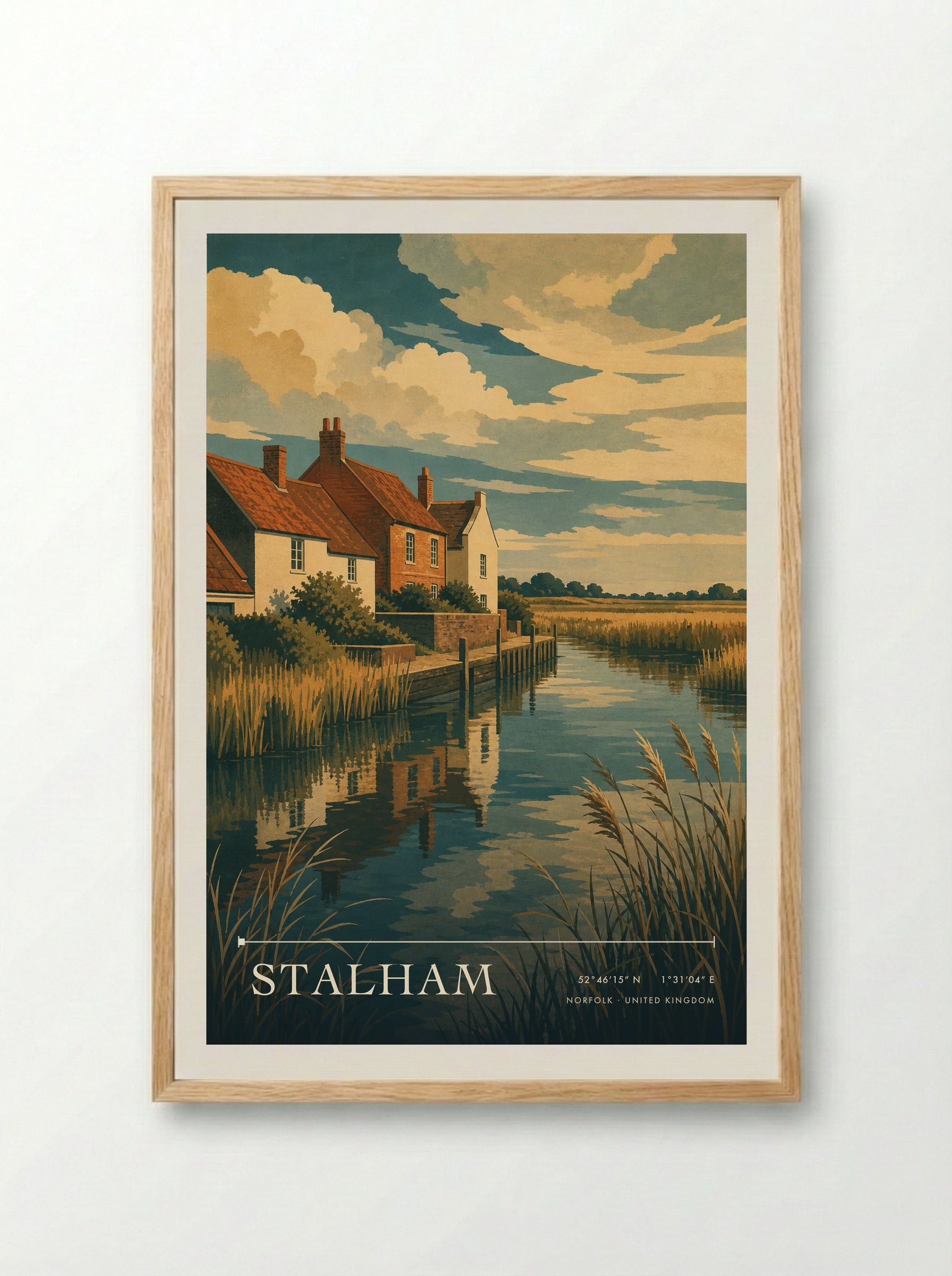 Stalham Norfolk United Kingdom Travel Poster - Framed Print Wood