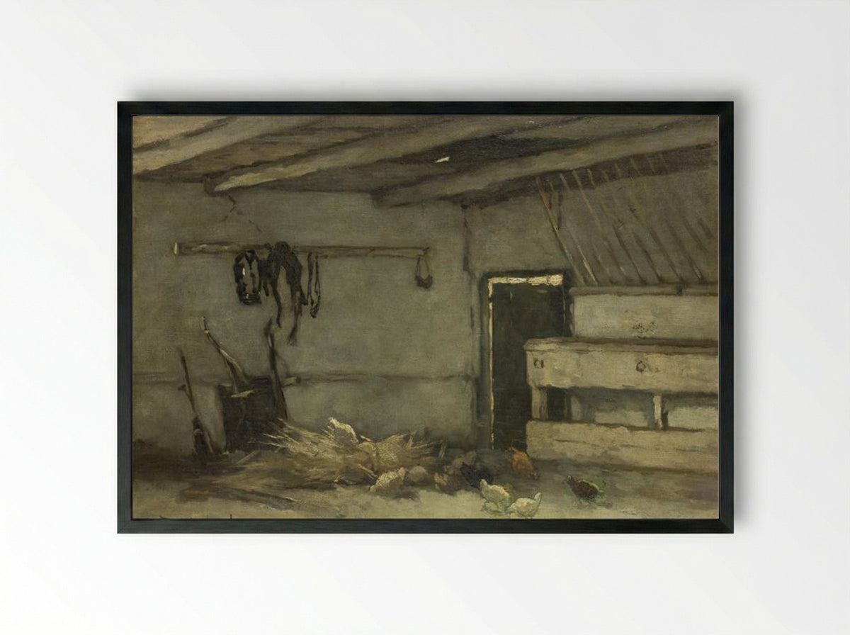 Stalinterieur - Johan Hendrik Weissenbruch - Framed Print Black