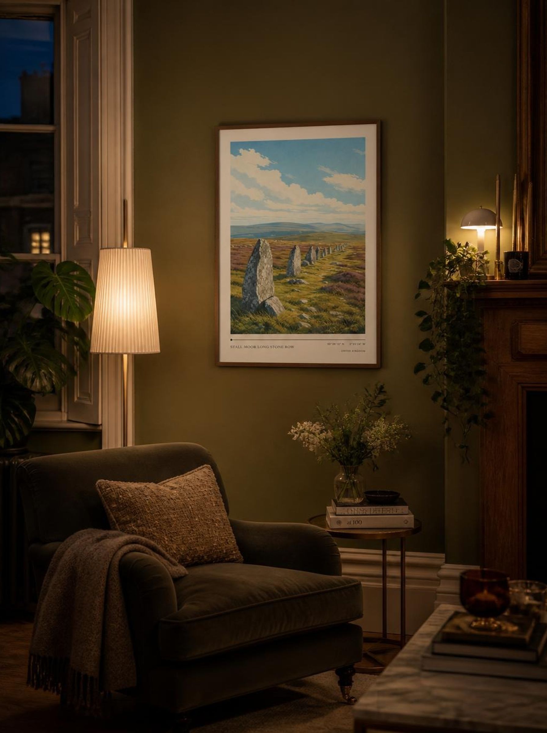 Stall Moor Long Stone Row United Kingdom Travel Poster - Lifestyle