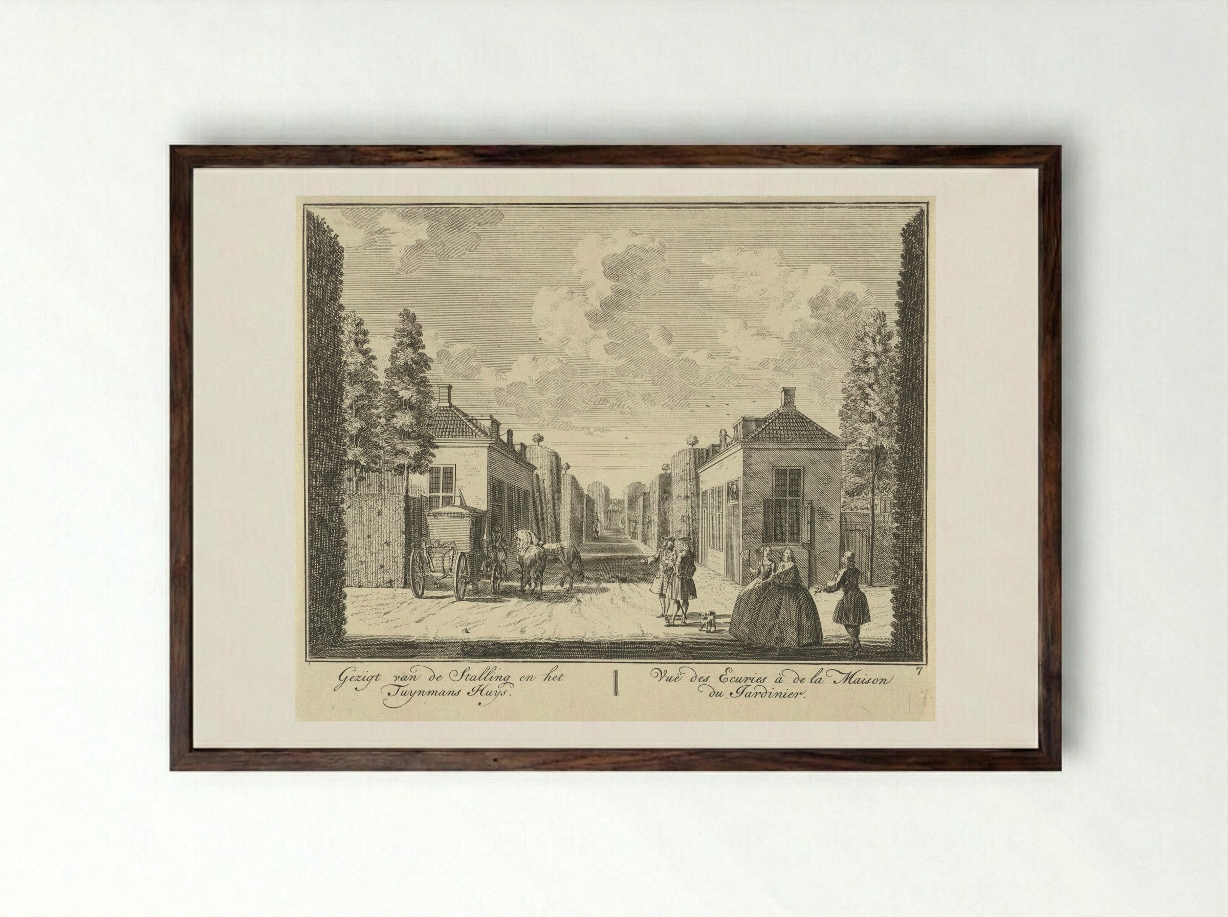 Stallen op het landgoed van Huis ter Meer te Maarssen - Hendrik de Leth - Framed Print Dark Wood