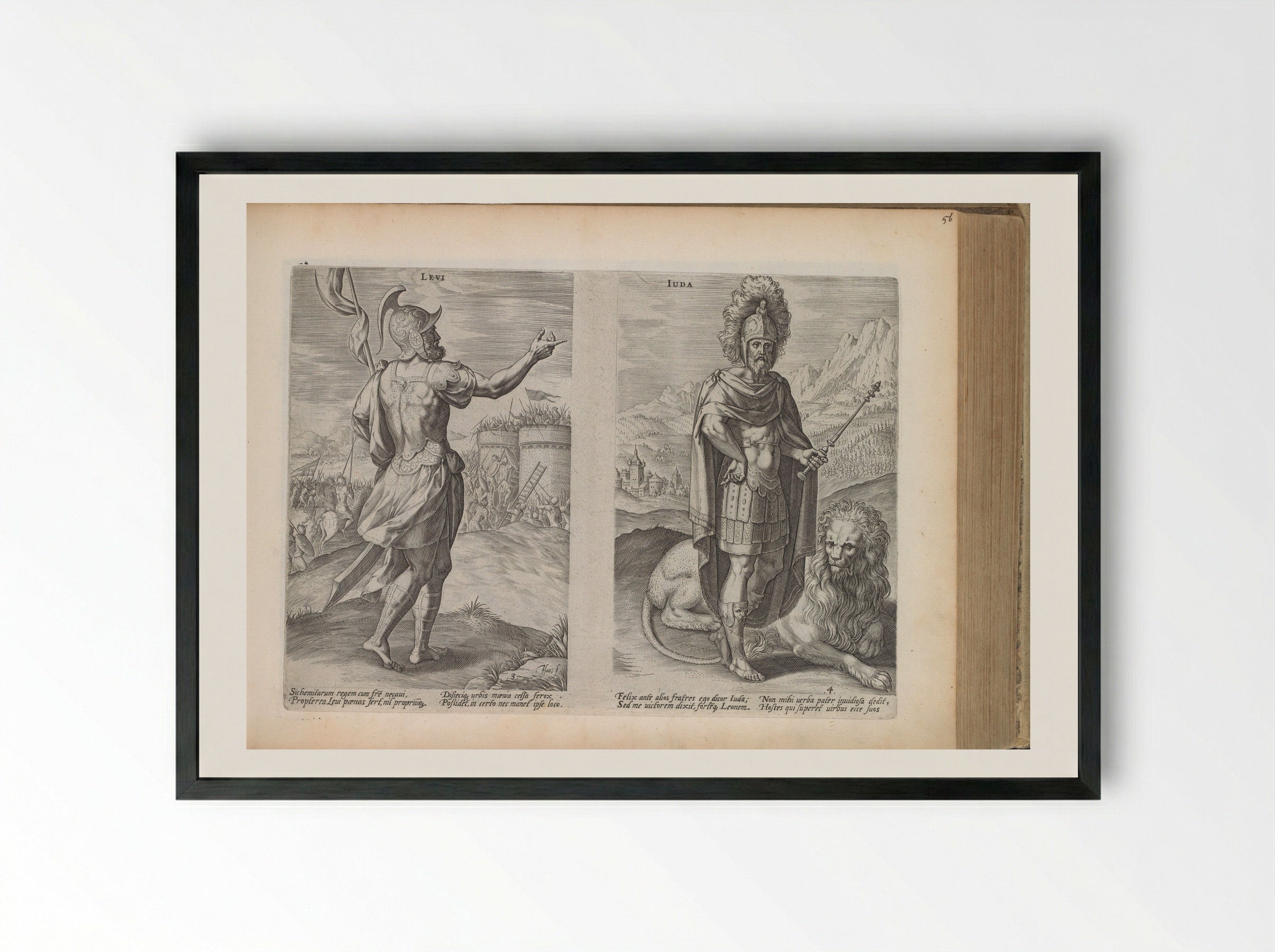 Stamvaders Levi en Juda - Claes Jansz. Visscher (II) - Framed Print Black