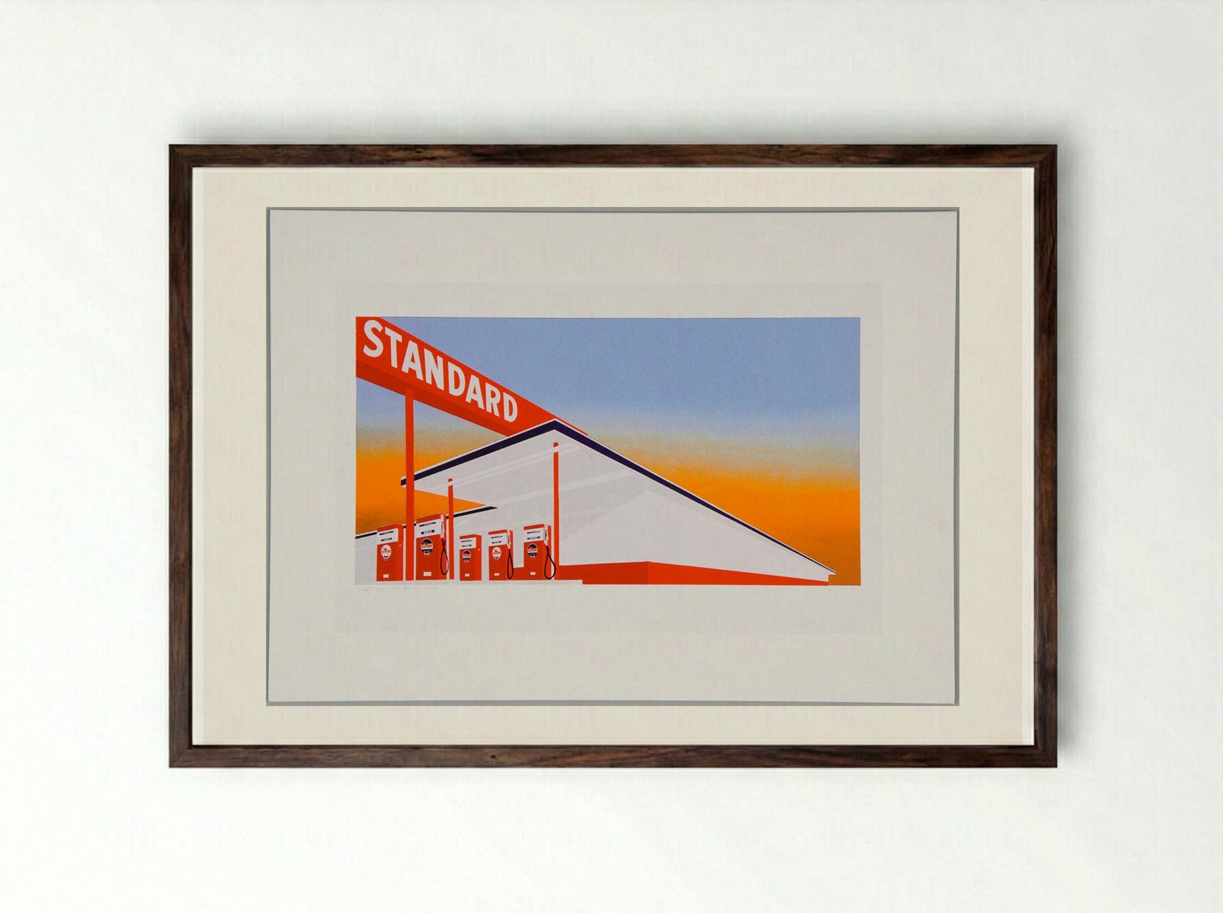 Standard Station - Edward Ruscha - Framed Print Dark Wood