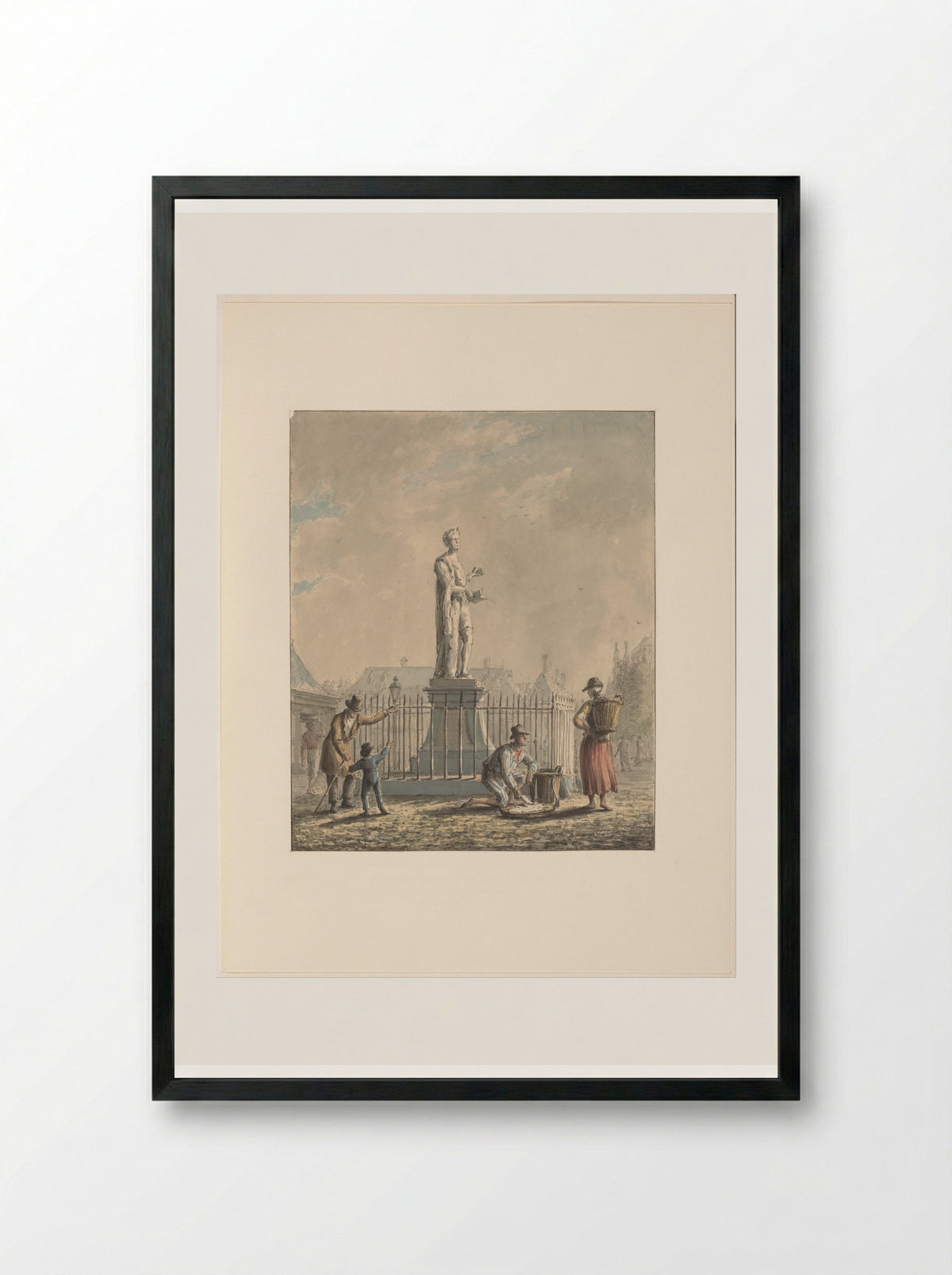 Standbeeld van Laurens Jansz. Coster te Haarlem - Johannes Jelgerhuis - Framed Print Black