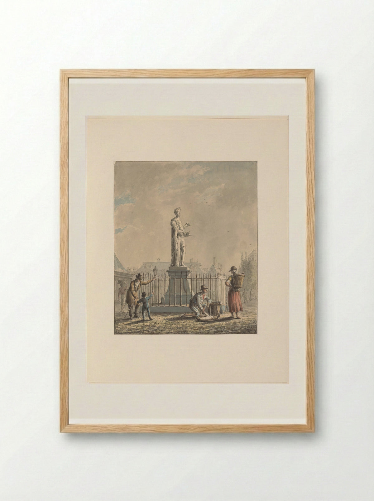 Standbeeld van Laurens Jansz. Coster te Haarlem - Johannes Jelgerhuis - Framed Print Wood