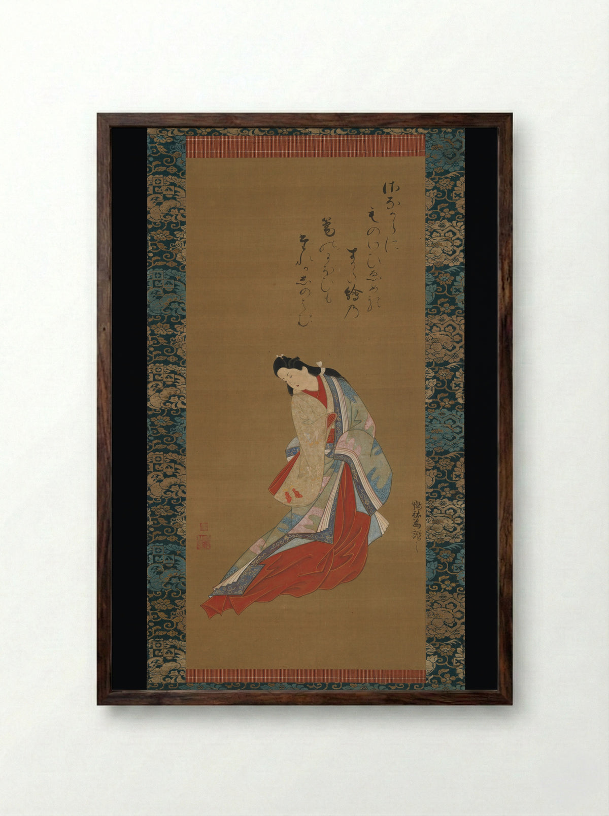 Standing Courtesan - Tōsendō Rifū - Framed Print Dark Wood