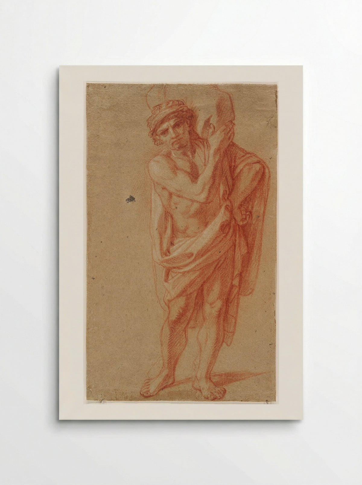 Standing Draped Man Carrying a Large Bundle on His Shoulder - François Verdier - Poster