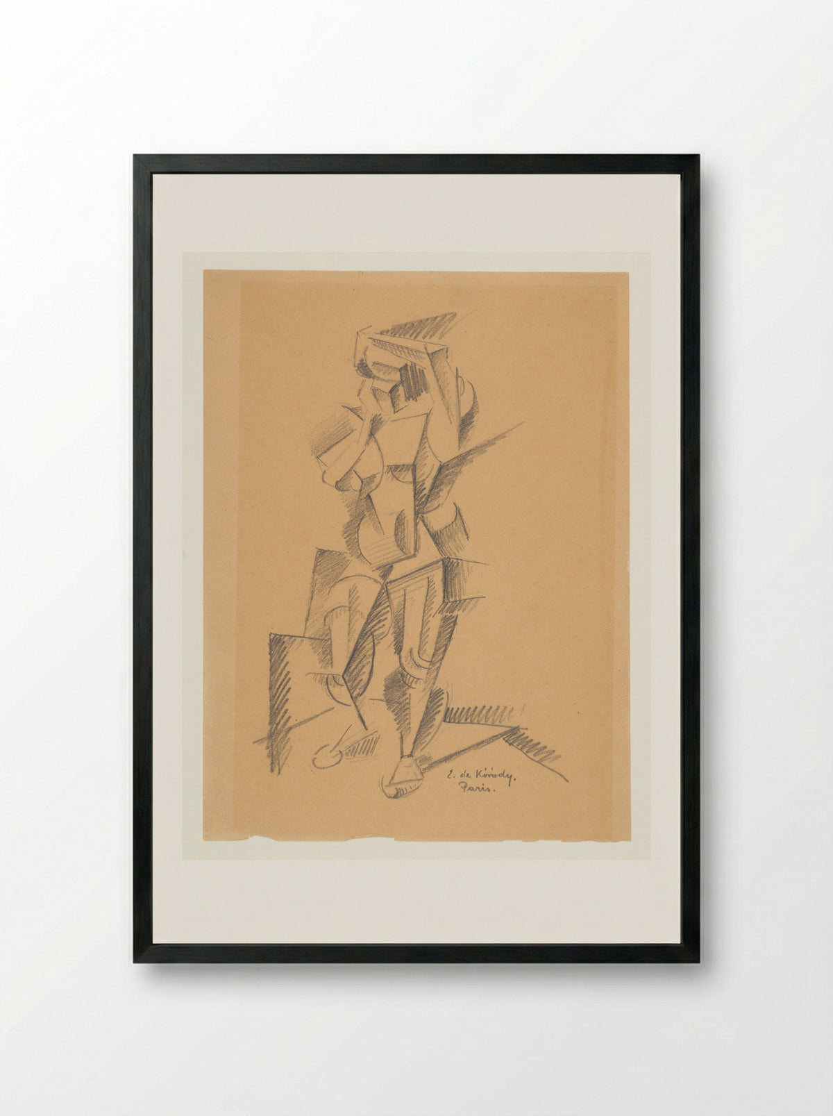 Standing Figure - Elemér de Kóródy - Framed Print Black
