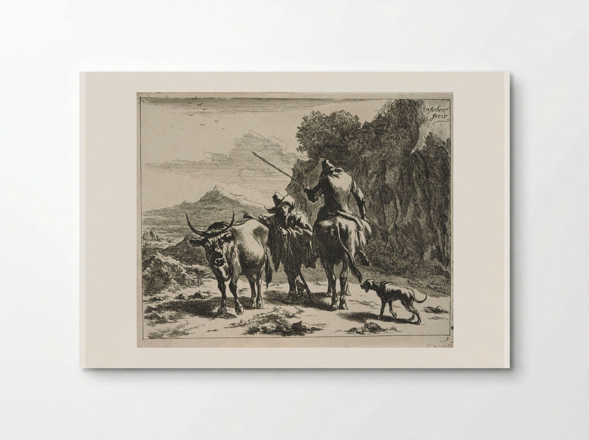 Standing Herdsman Chatting with a Mounted Herdsman - Johannes Visscher - Poster