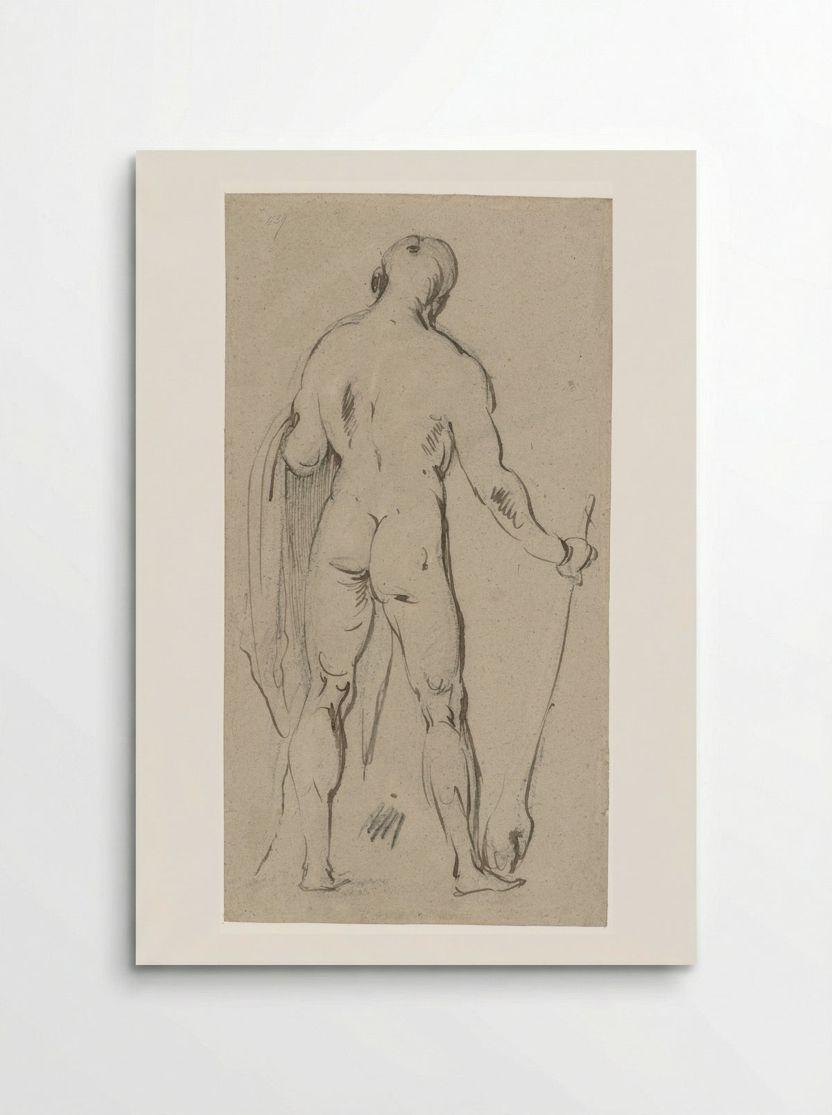Standing Male Nude, Seen from the Back (Hercules?) - Jan Philipsz. van Bouckhorst - Poster