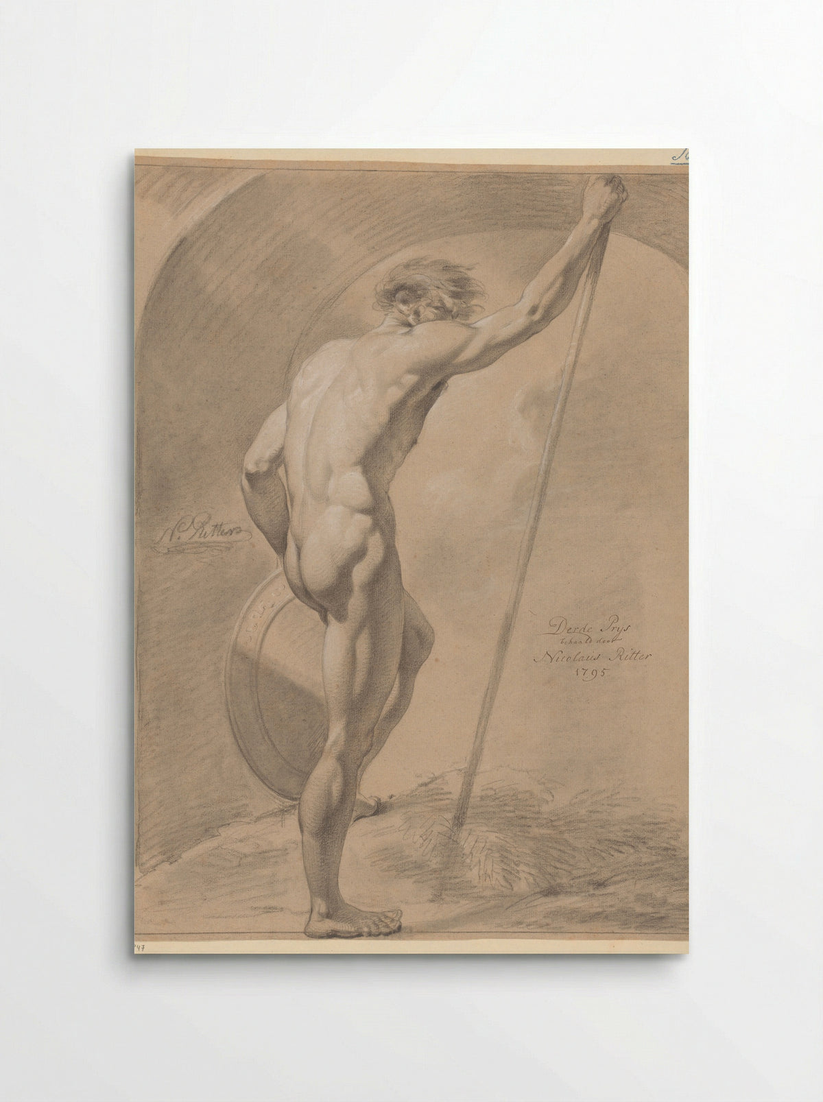 Standing Male Nude, Seen from the Back - Nicolaus Ritter jr. - Poster