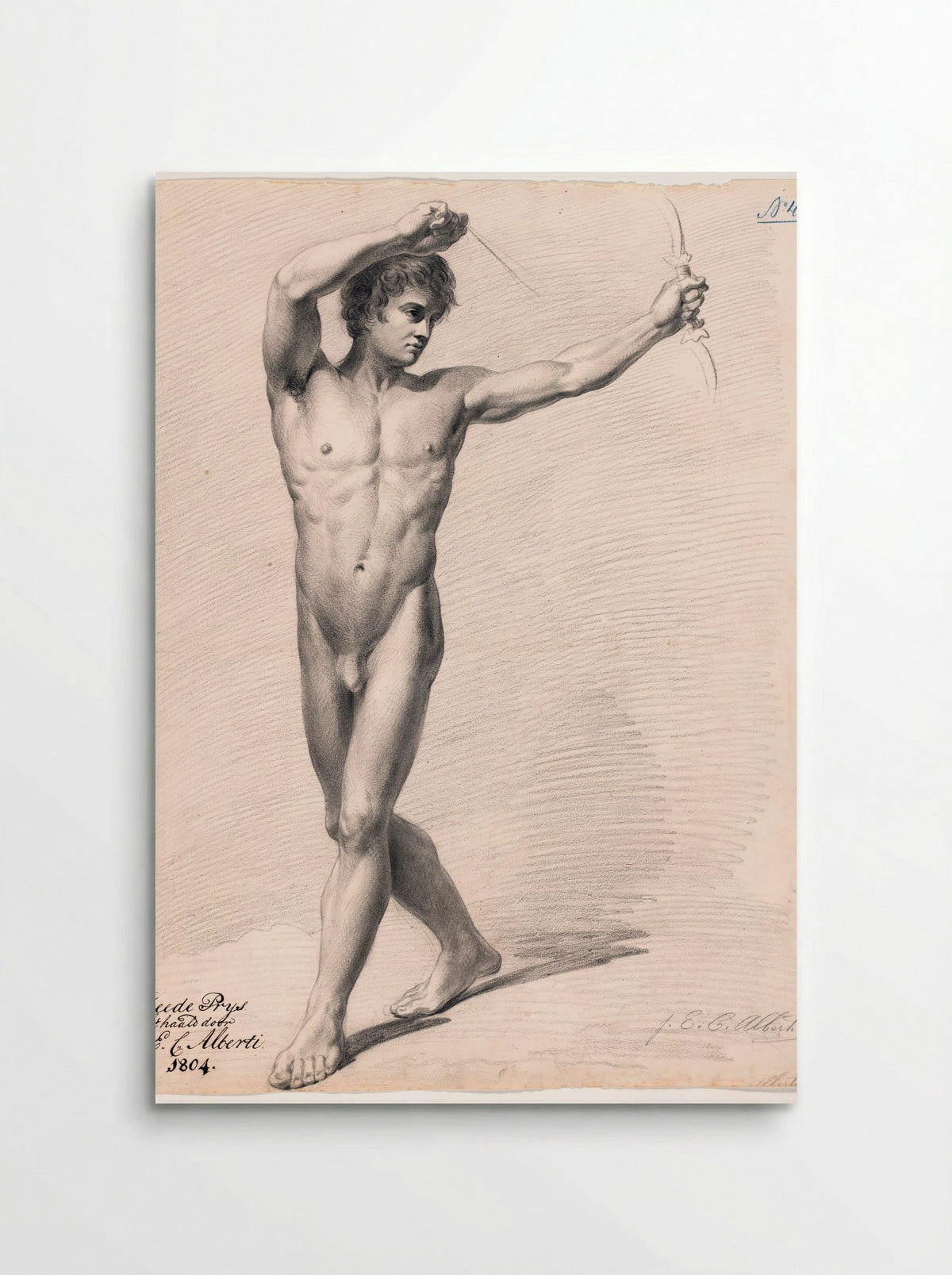 Standing Male Nude - Joannes Echarius Carolus Alberti - Poster