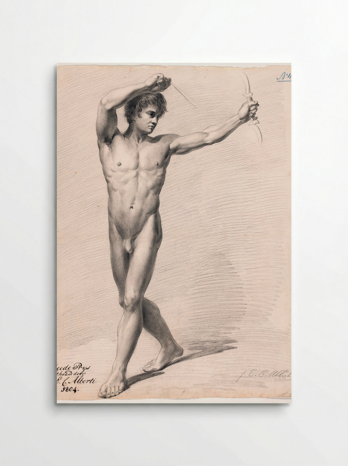 Standing Male Nude - Joannes Echarius Carolus Alberti - Poster