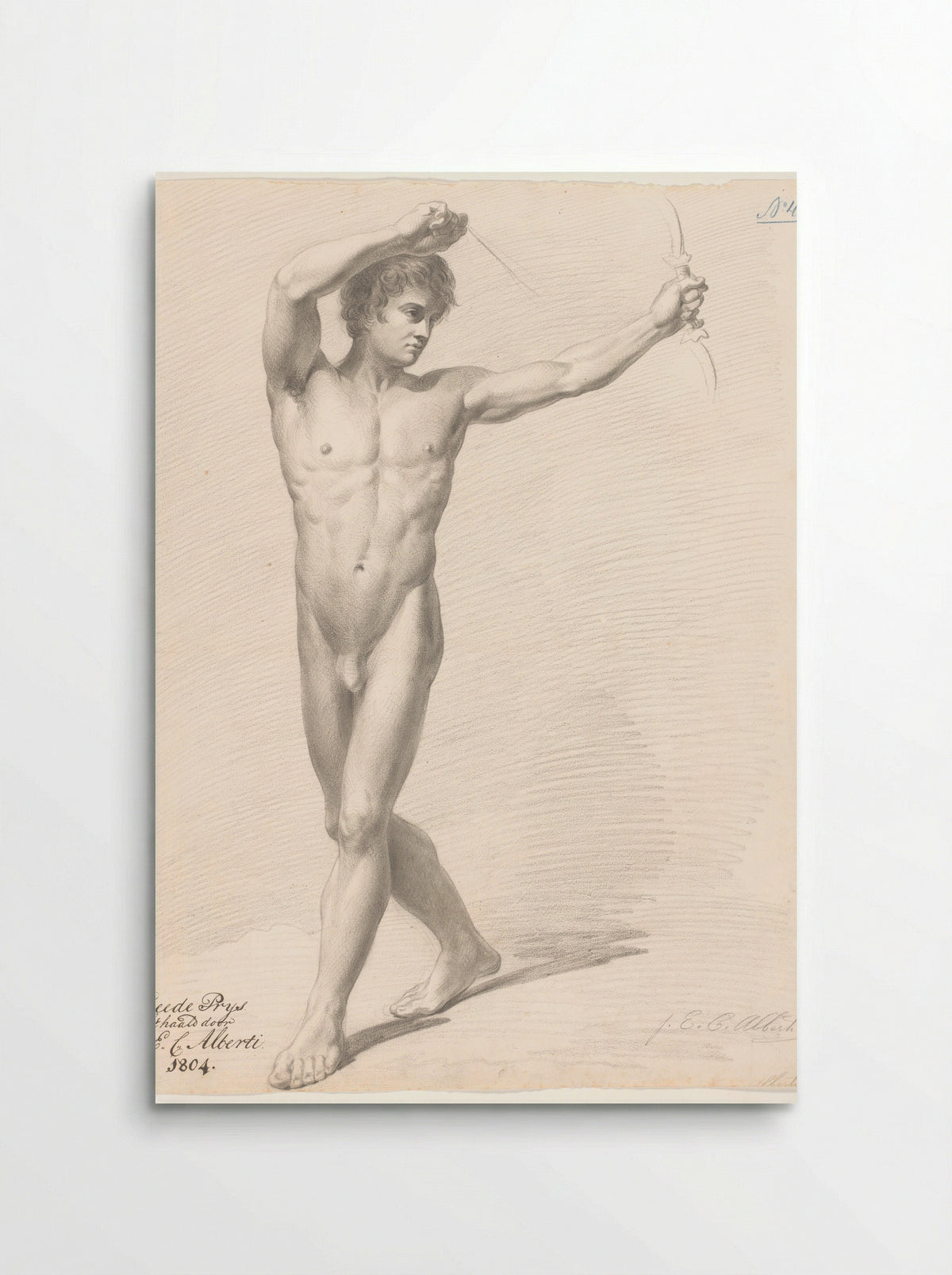 Standing Male Nude - Joannes Echarius Carolus Alberti - Poster