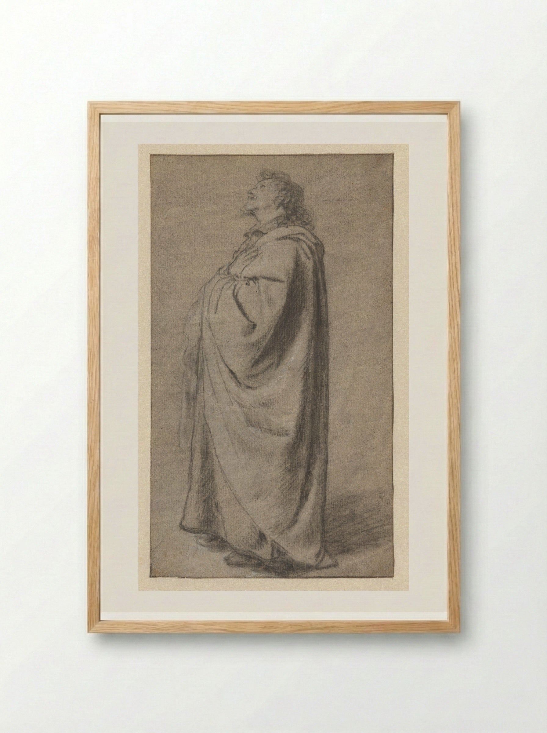 Standing Man in a Cloak (Saint John the Evangelist?) - Jan Lievens - Framed Print Wood