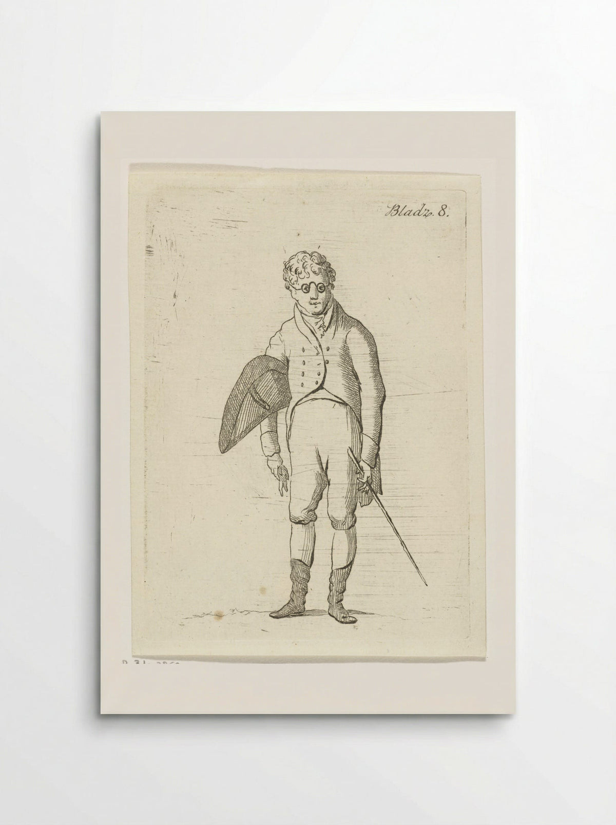 Standing Man with Spectacles and Walking Stick - Anthonie van den Bos - Poster