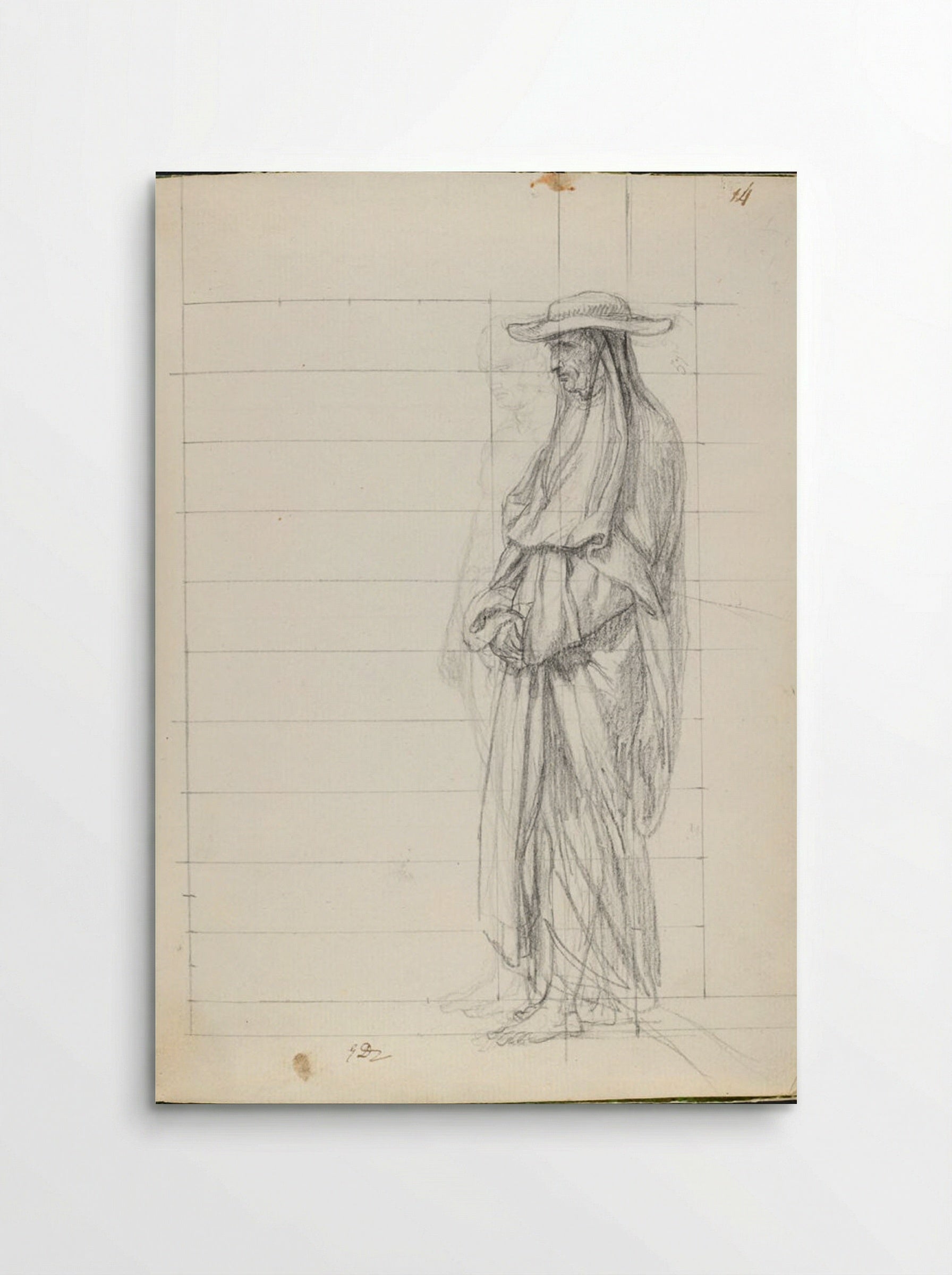Standing Nude, and a Cardinal - Jacques-Louis David - Poster