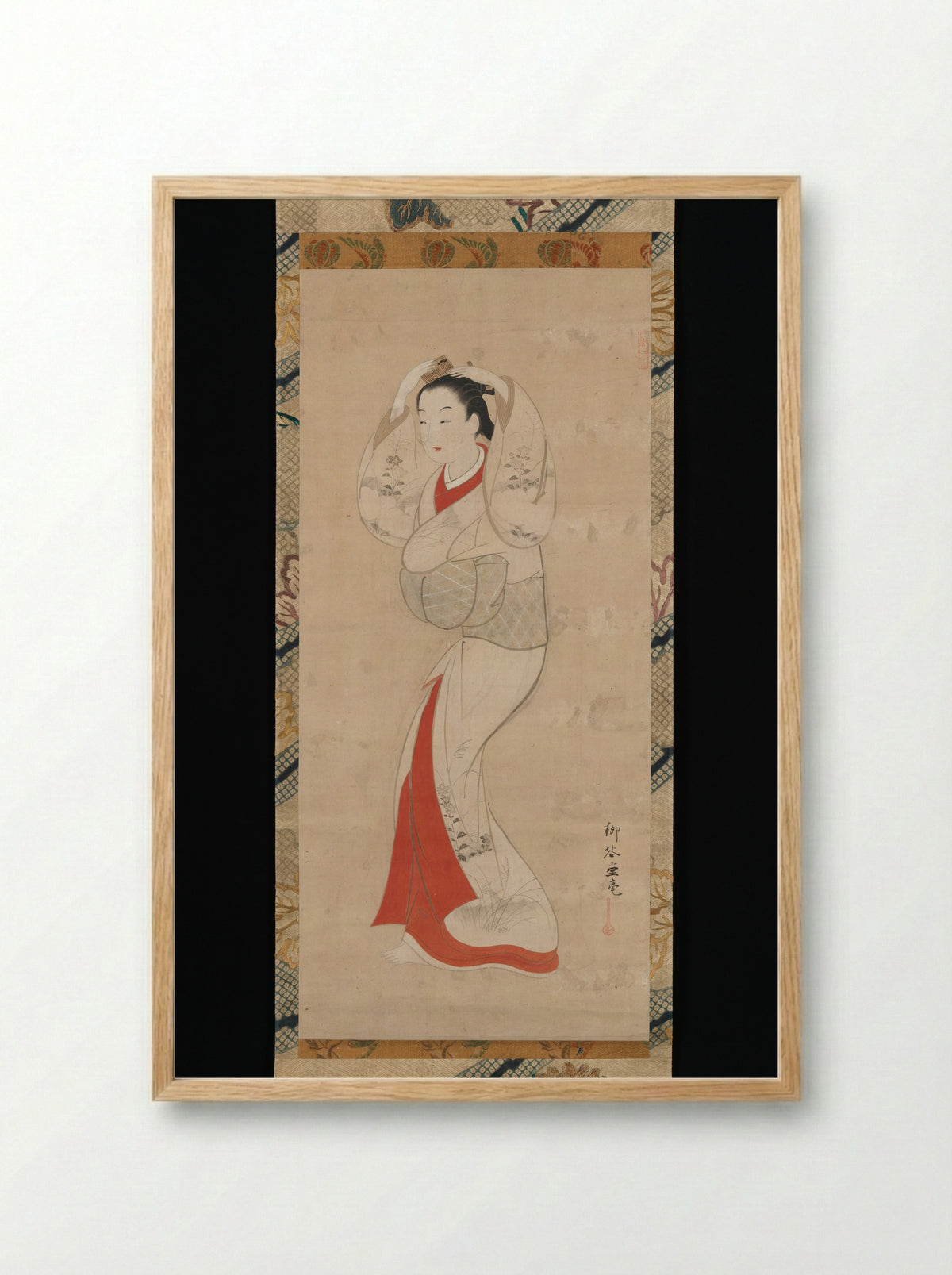 Standing Woman (Ryūkadō) - Ryūkadō - Framed Print Wood