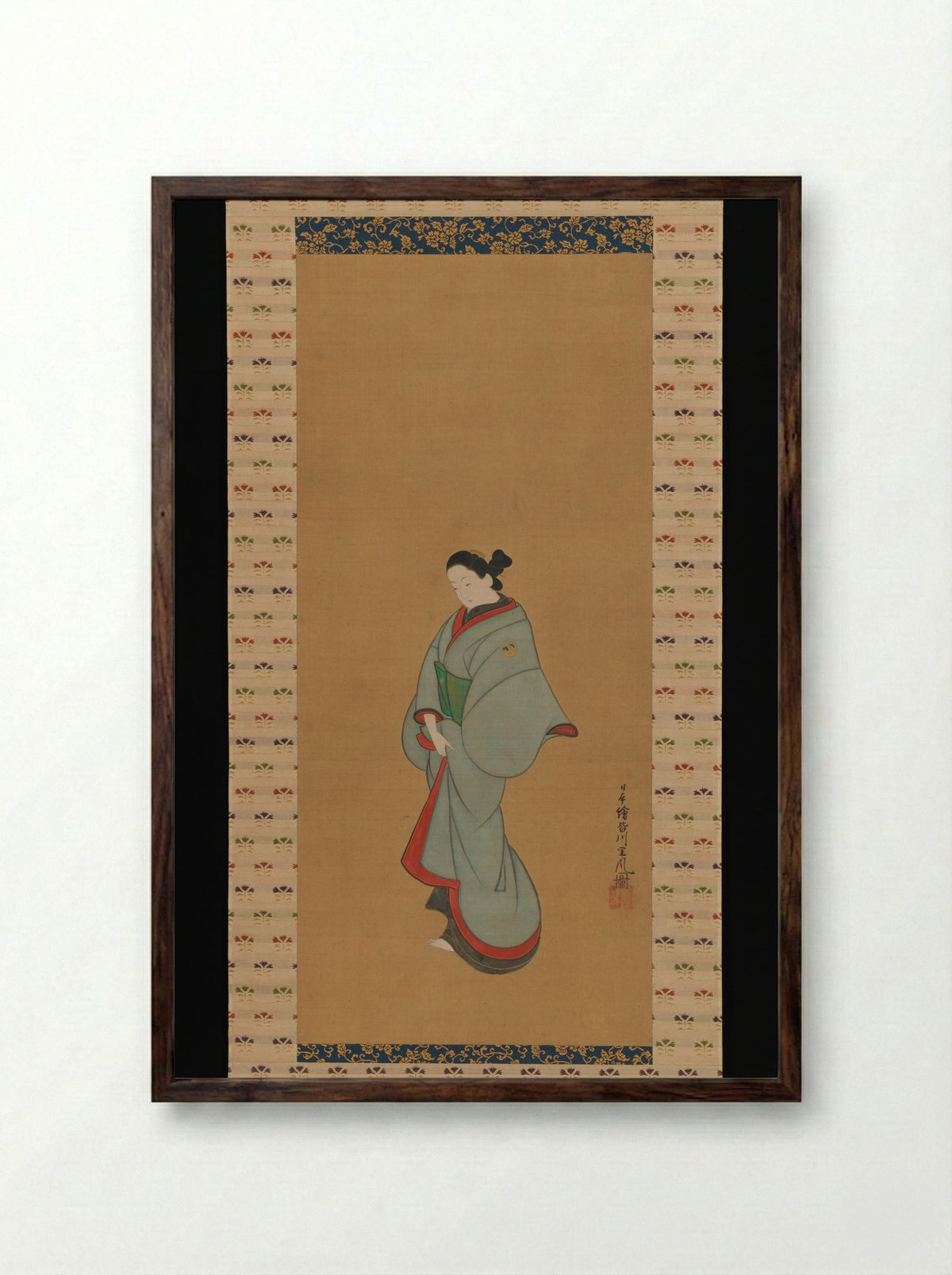 Standing Woman - Tōsendō Rifū - Framed Print Dark Wood