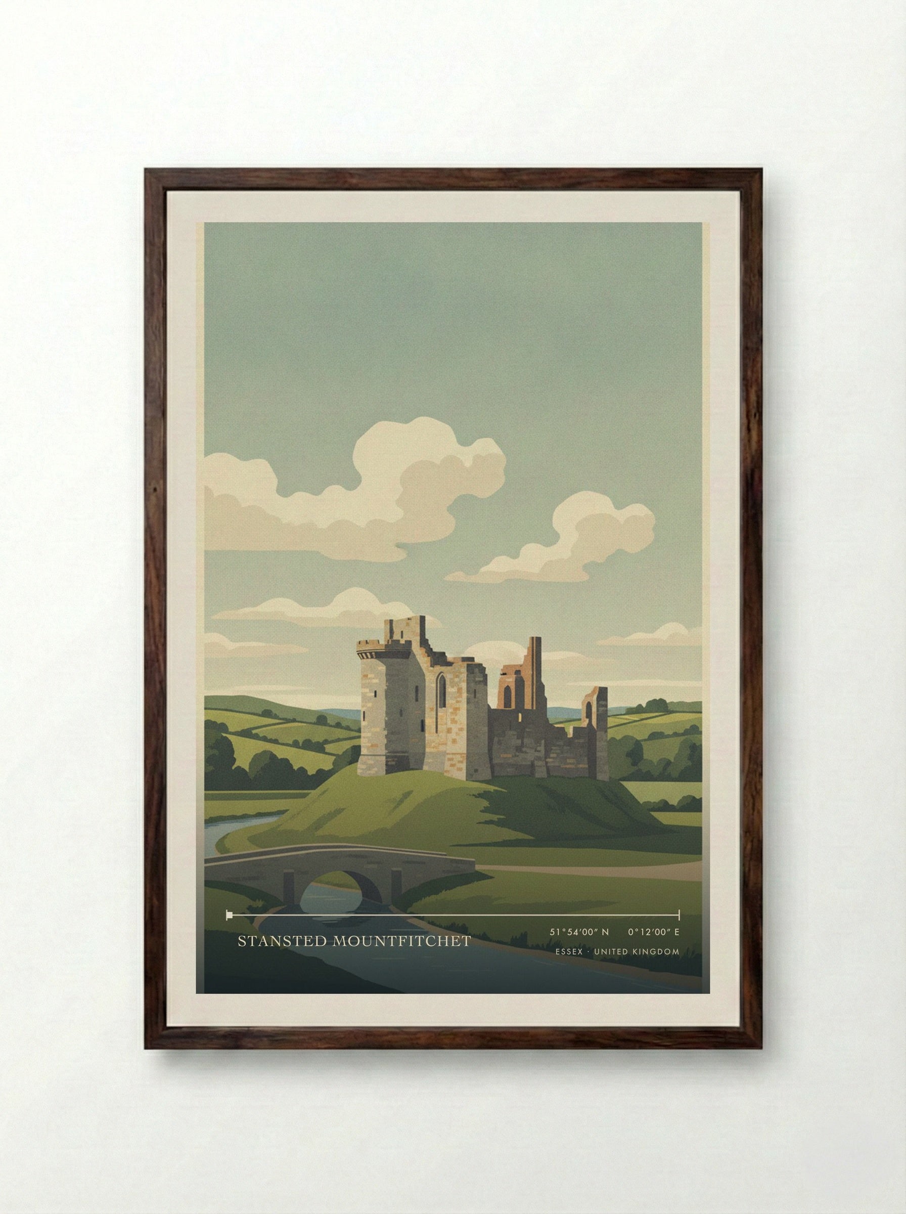 Stansted Mountfitchet Essex United Kingdom Travel Poster - Framed Print Dark Wood