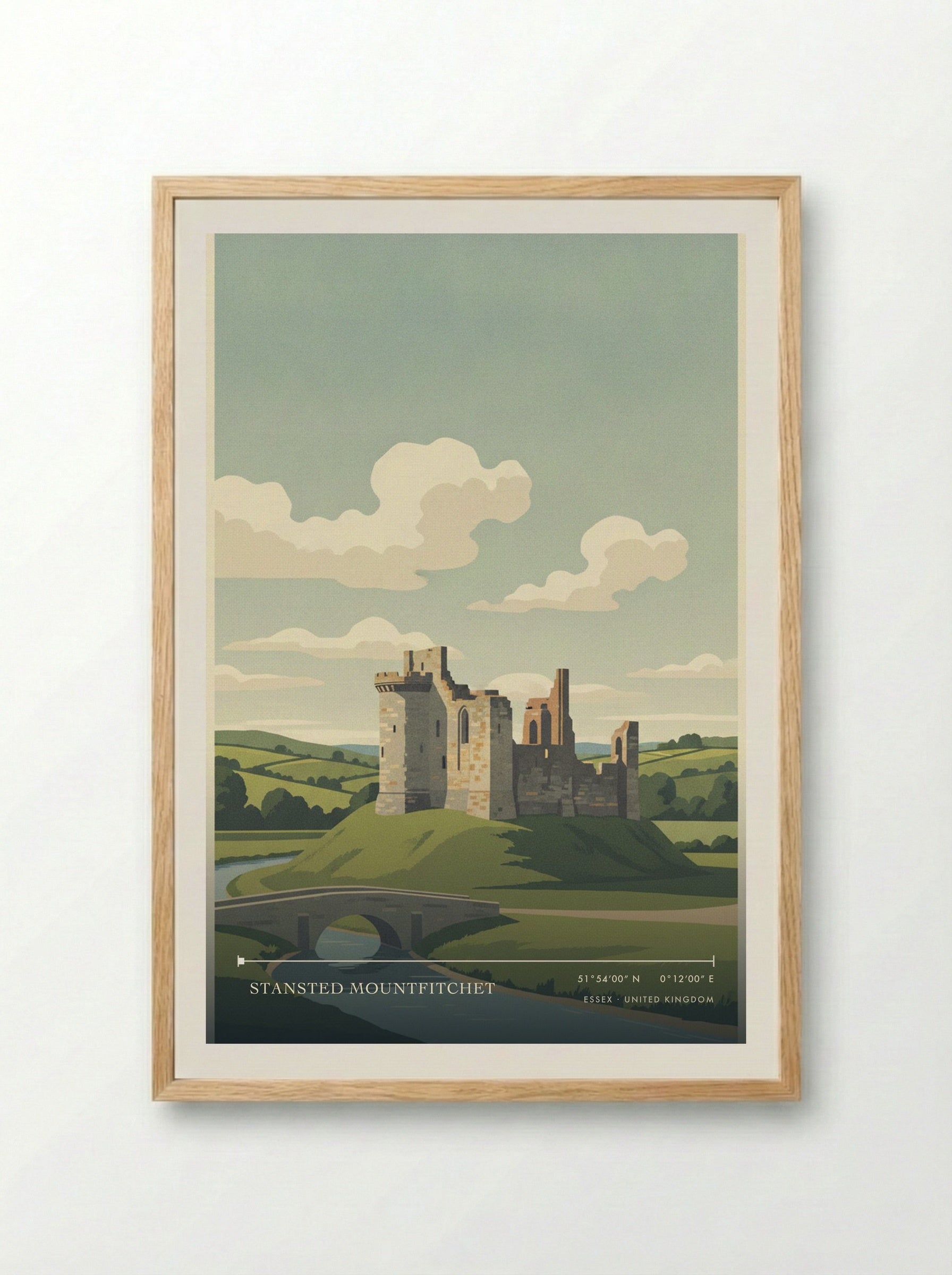 Stansted Mountfitchet Essex United Kingdom Travel Poster - Framed Print Wood
