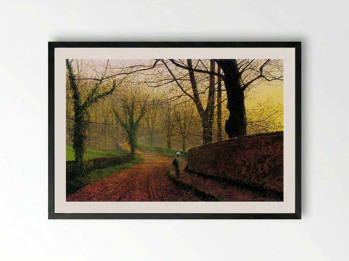 Stapleton Park near Pontefract - John Atkinson Grimshaw - Framed Print Black