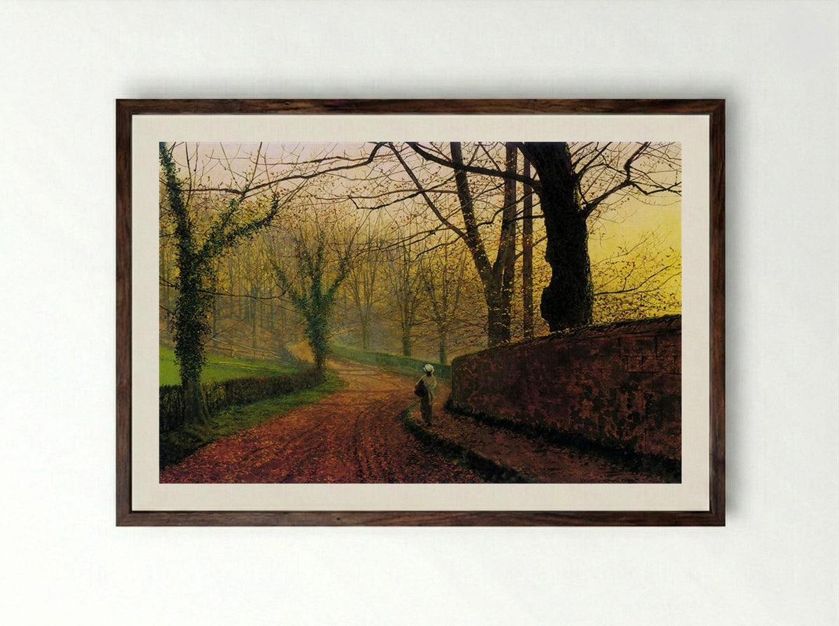 Stapleton Park near Pontefract - John Atkinson Grimshaw - Framed Print Dark Wood