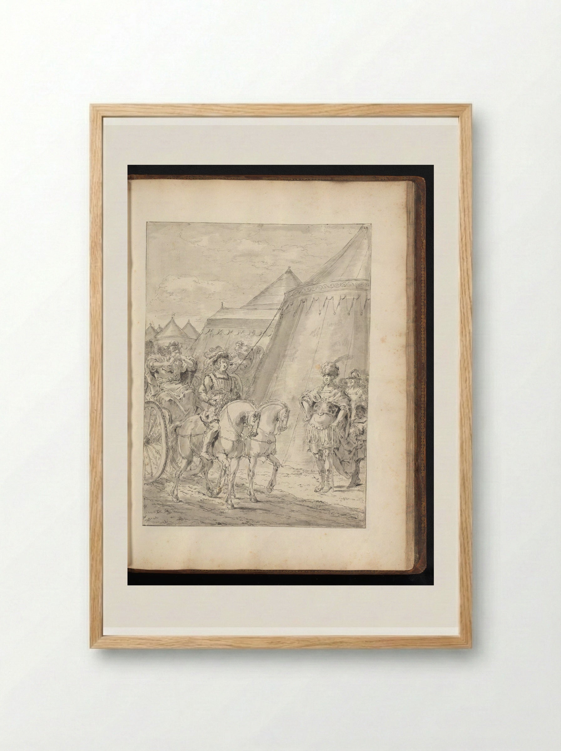 Stateira and her daughter brought before Alexander the Great - Leonaert Bramer - Framed Print Wood