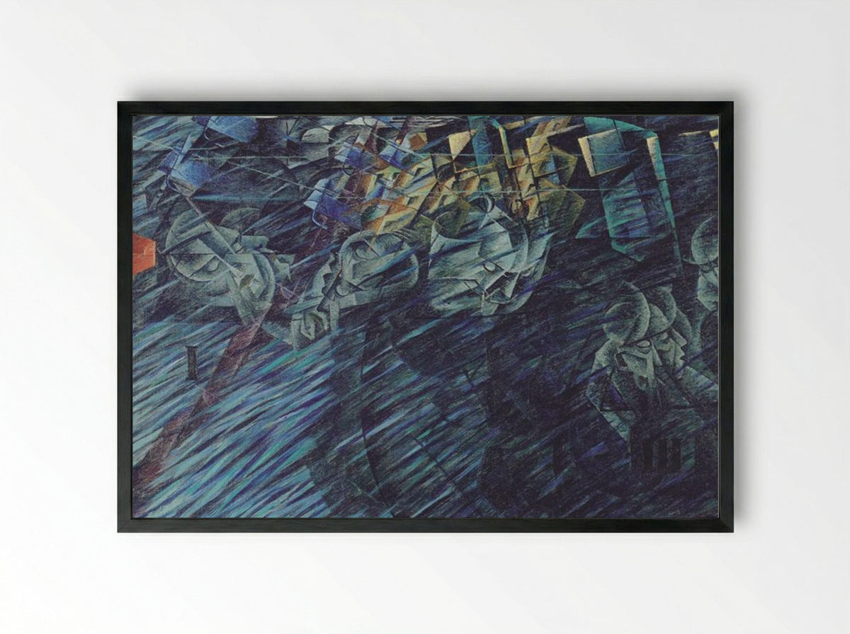 States of Mind: Those Who Go - Umberto Boccioni - Framed Print Black