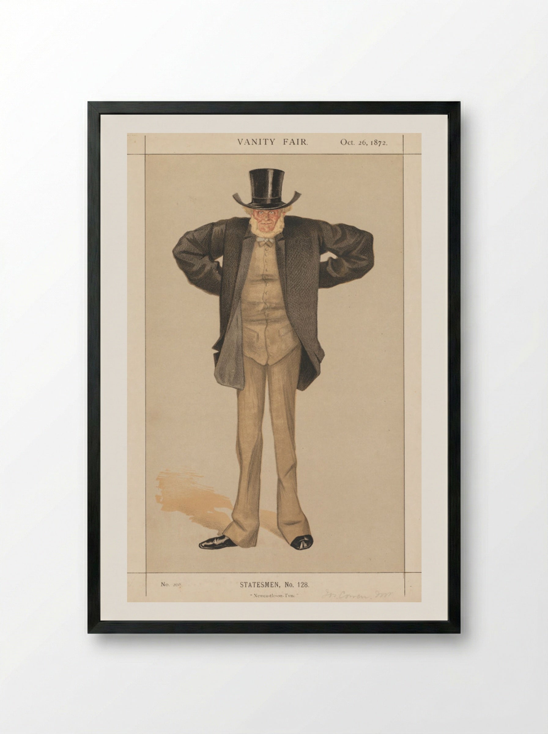 Statesman, No. 128: Newcastle-on-Tyne - James Tissot - Framed Print Black