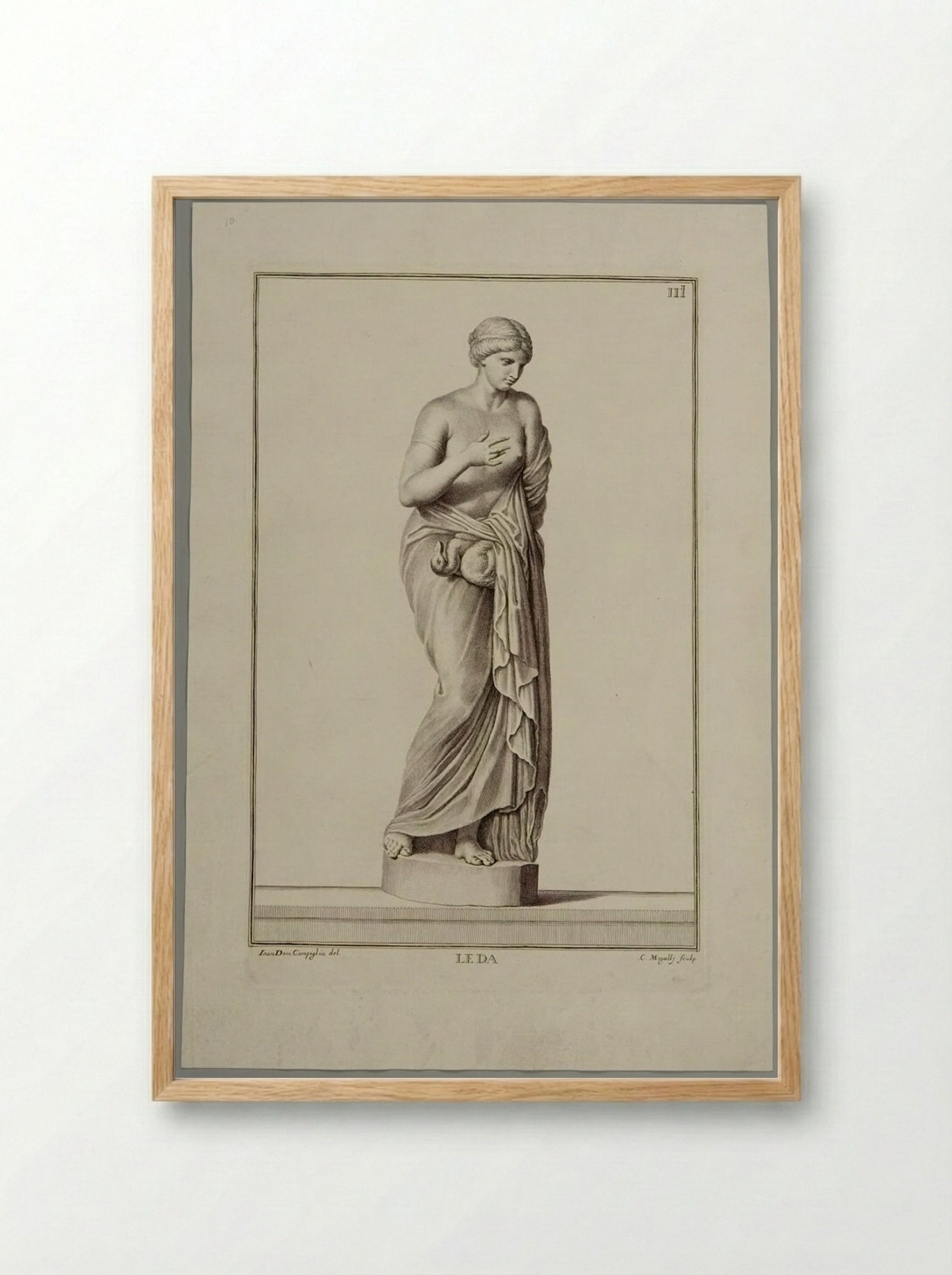 Statue of Leda - Cosmo Mogalli - Framed Print Wood