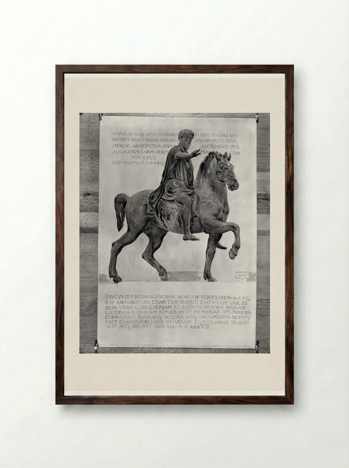 Statue of Marcus Aurelius, after antiquity - Joseph Lindon Smith - Framed Print Dark Wood