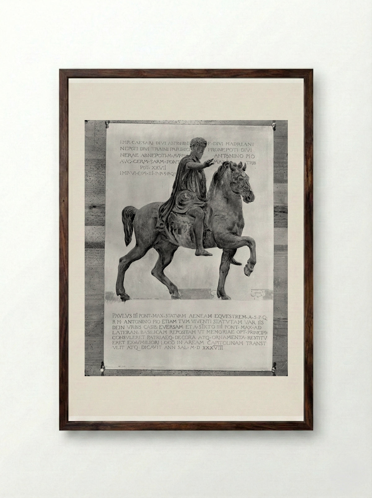 Statue of Marcus Aurelius, after antiquity - Joseph Lindon Smith - Framed Print Dark Wood